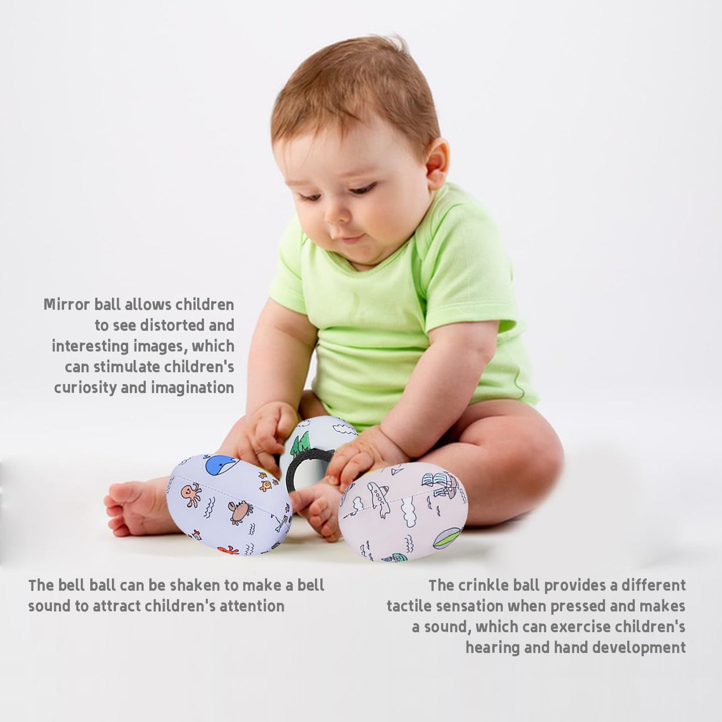 FSINWV Newborn Insert + 3 Replacement Balls for Mamaroo & RockaRoo | Head & Body Support