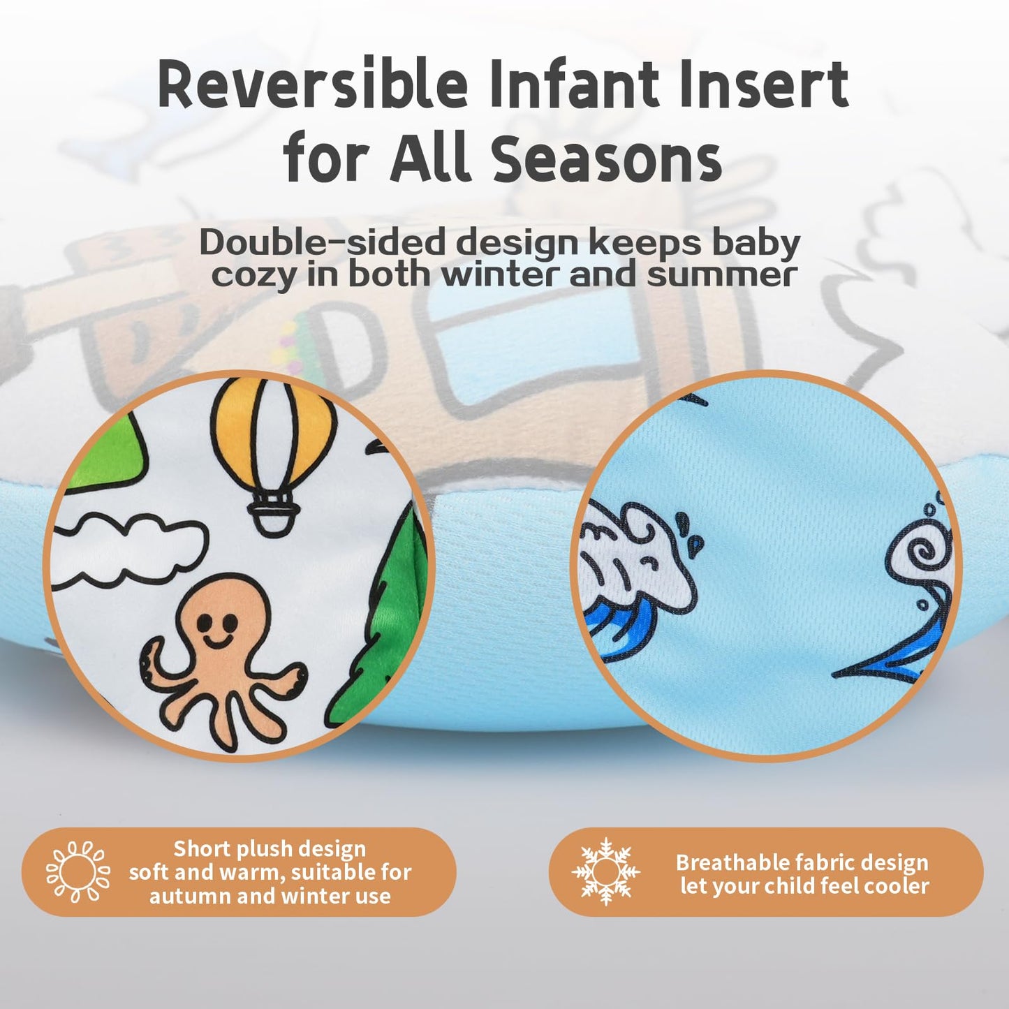 FSINWV Newborn Insert + 3 Replacement Balls for Mamaroo & RockaRoo | Head & Body Support