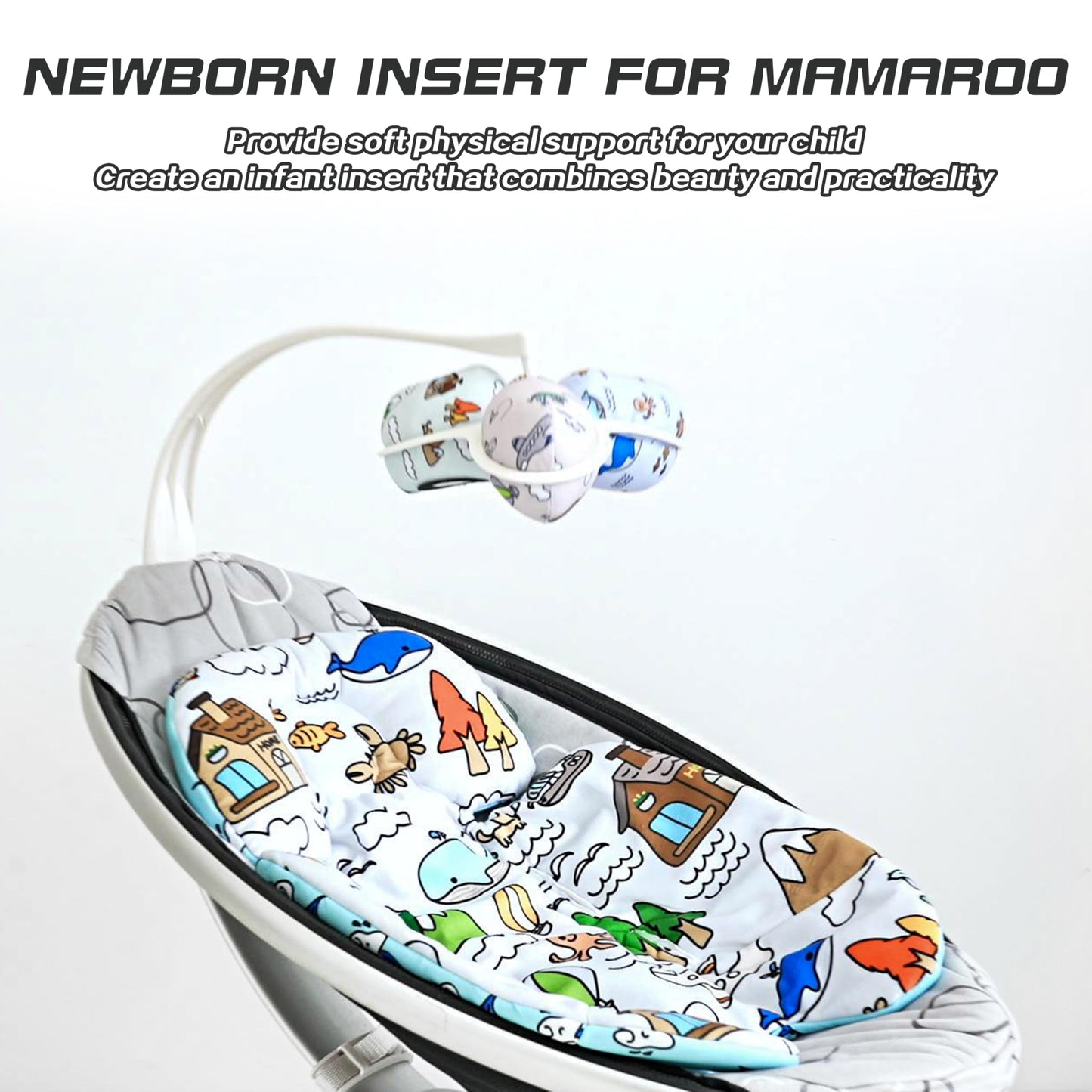 FSINWV Newborn Insert + 3 Replacement Balls for Mamaroo & RockaRoo | Head & Body Support