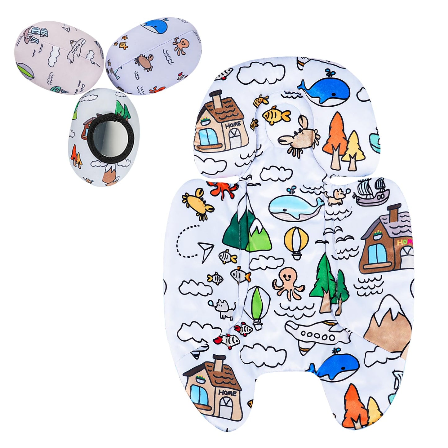 FSINWV Newborn Insert + 3 Replacement Balls for Mamaroo & RockaRoo | Head & Body Support