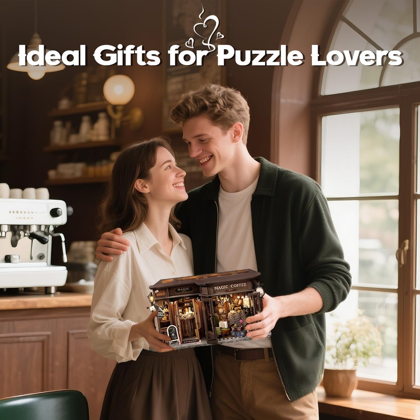 Fsolis DIY Miniature Dollhouse Kit – Magic Coffee 1:24 Scale for Adults | Creative 3D Puzzle Gift