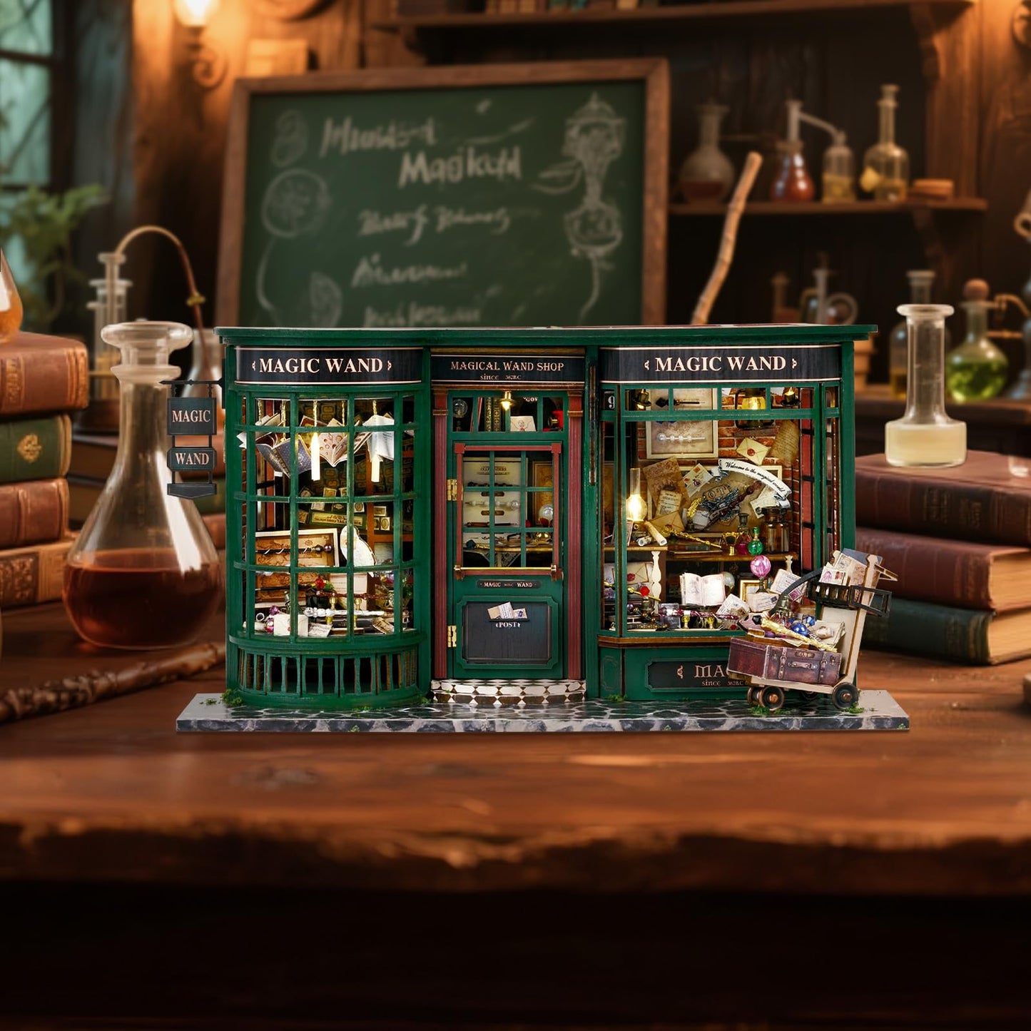 Fsolis DIY Miniature Dollhouse Kit – 1:24 Tiny House Scene (Magic Wand)