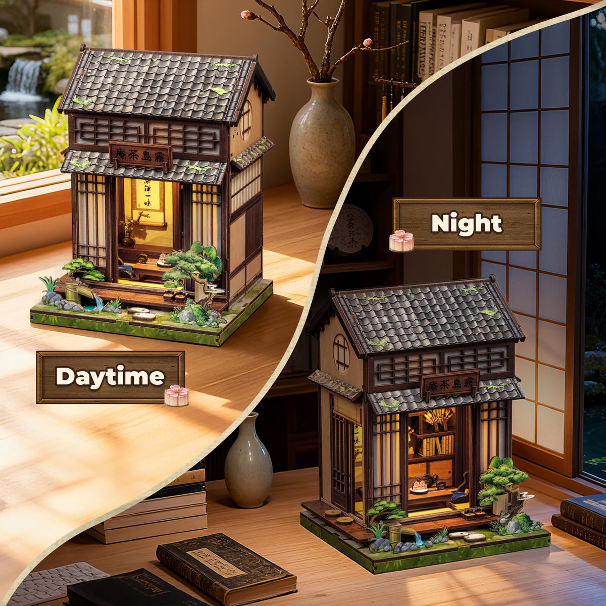 Fsolis Book Nook Kit – Japanese Tea Room Miniature House for Adults & Teens