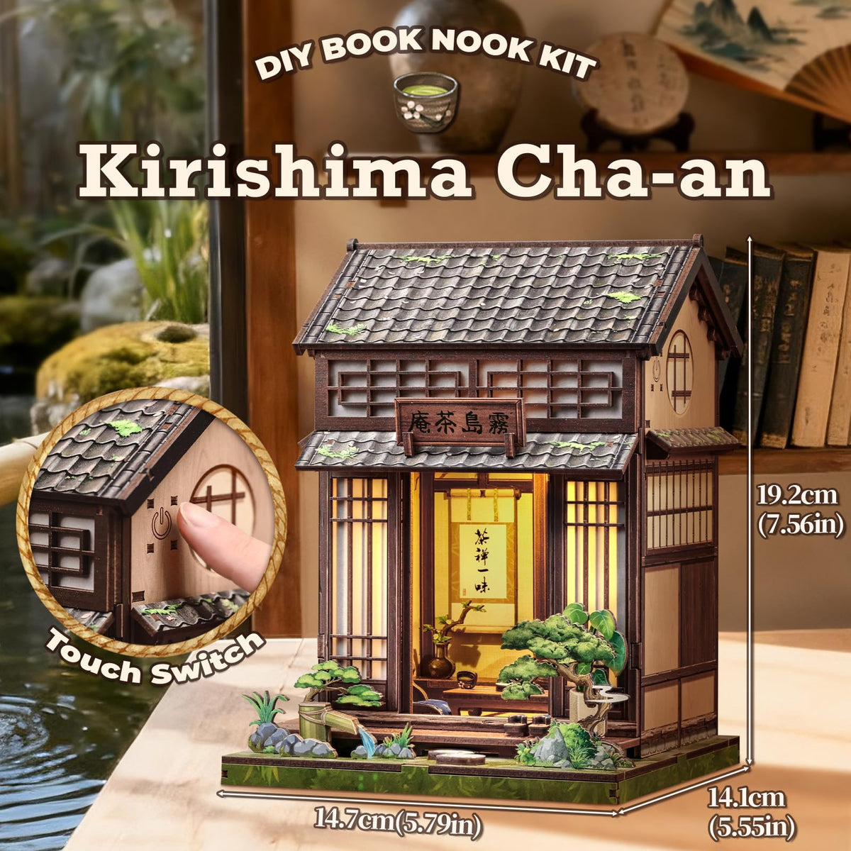 Fsolis Book Nook Kit – Japanese Tea Room Miniature House for Adults & Teens