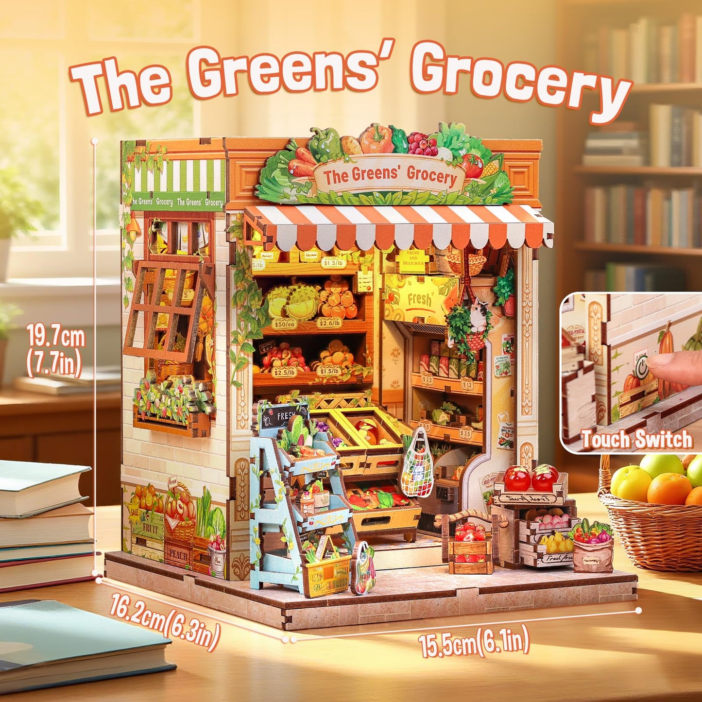 Fsolis Book Nook Kit – DIY Miniature House for Adults (The Greens Grocery)