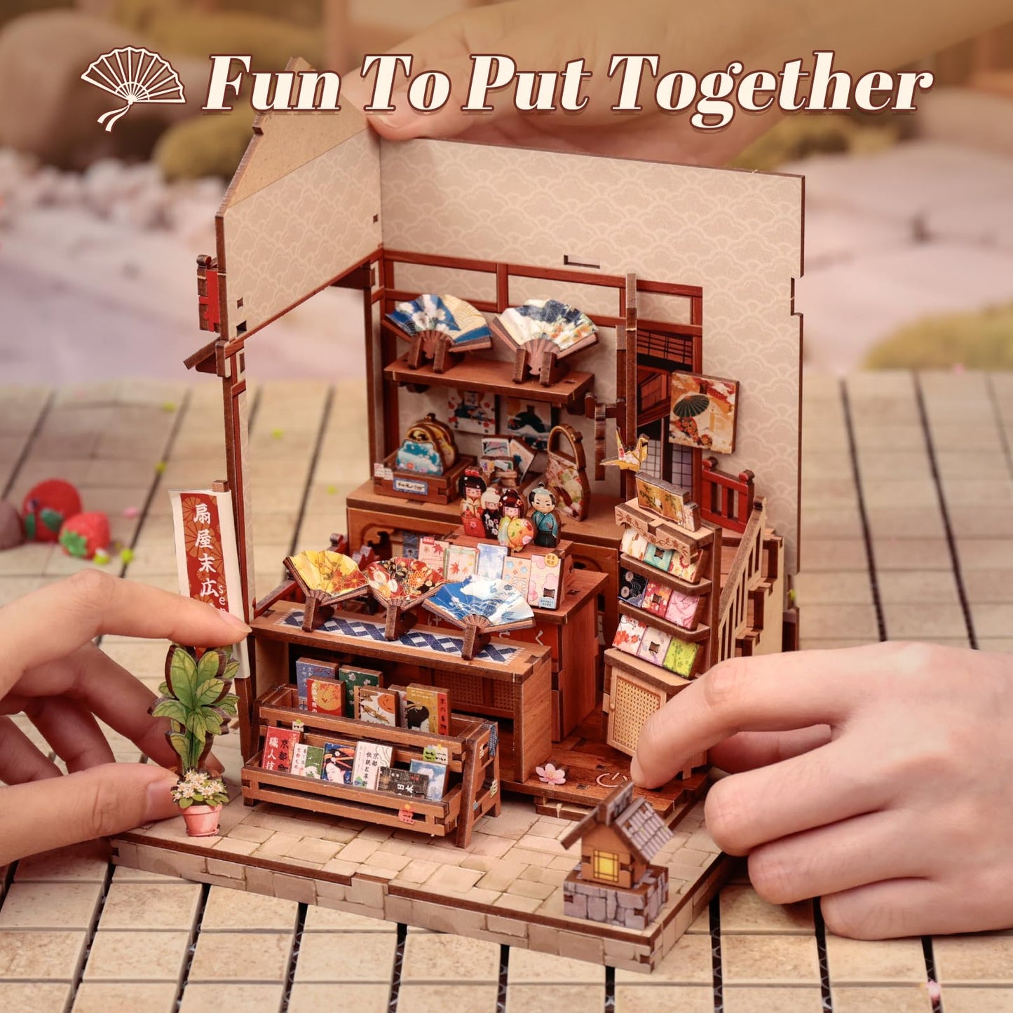 Fsolis Book Nook Kit – DIY Miniature House for Bookshelves | Japanese Aesthetics Puzzle for Adults