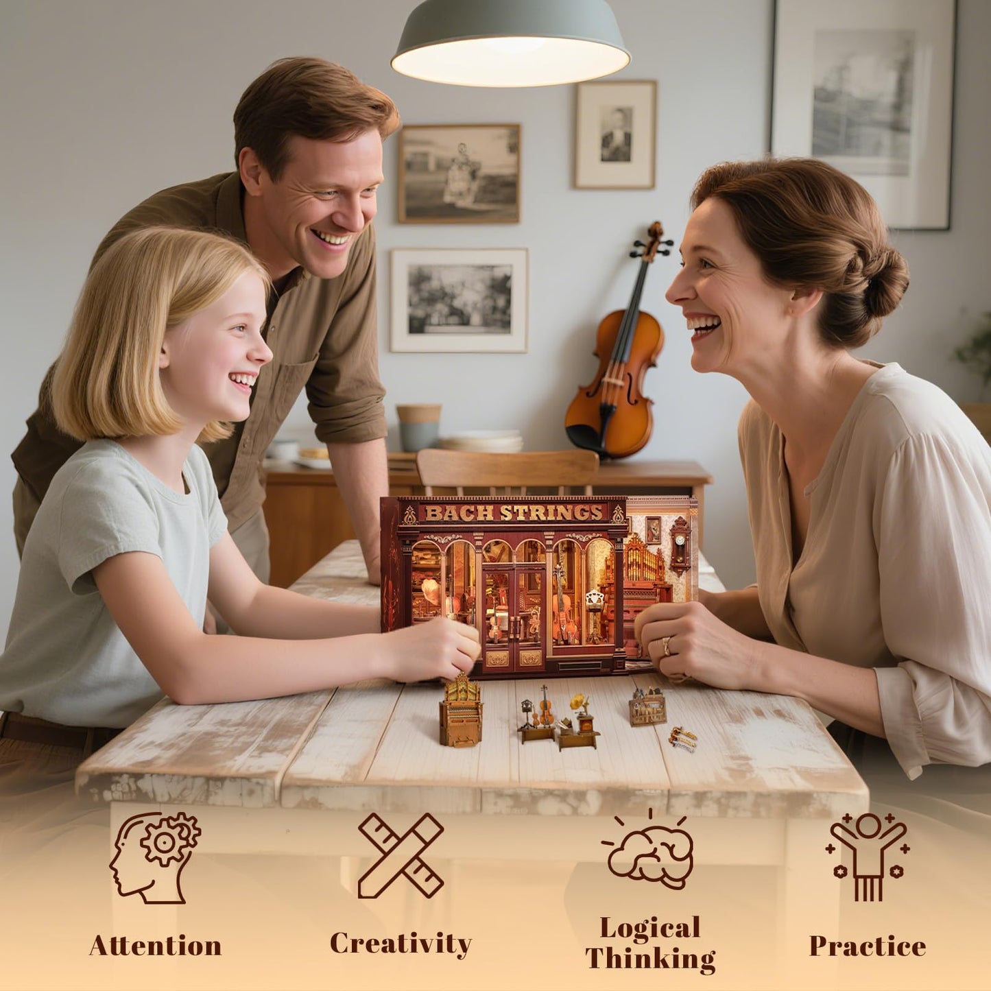 Fsolis Book Nook Kit – DIY Miniature Scene for Adults, Bookshelf 3D Puzzle