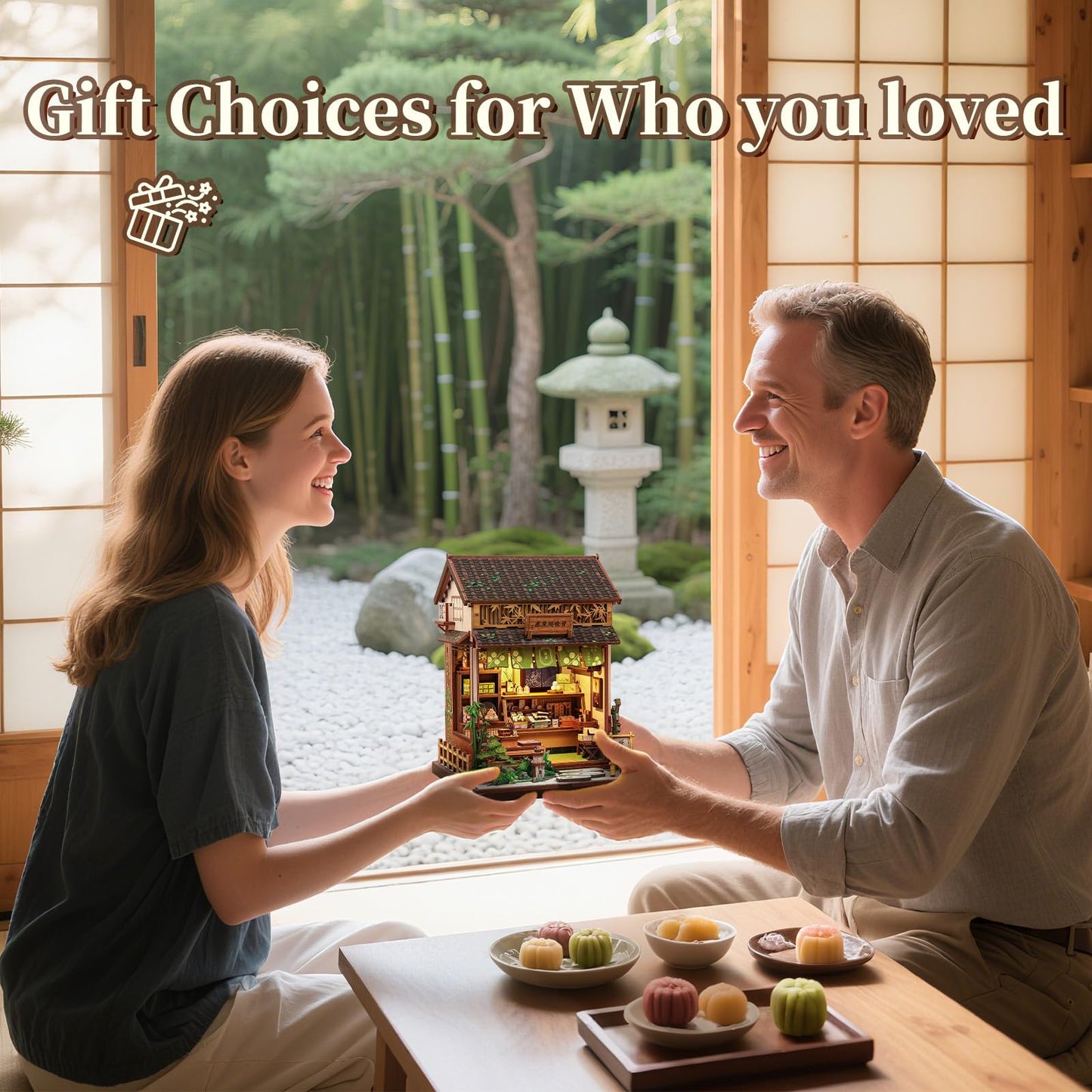 Fsolis Book Nook Kit – DIY Miniature House for Adults | Japanese Sweets Shop Diorama