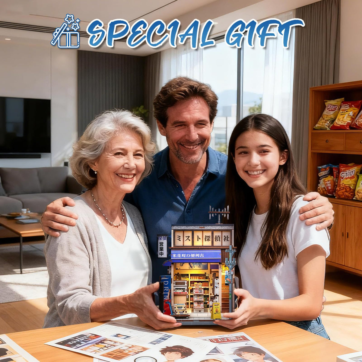 Fsolis Book Nook Kit – Beika-cho Japanese Miniature for Adults | 3D Puzzle & Shelf Diorama