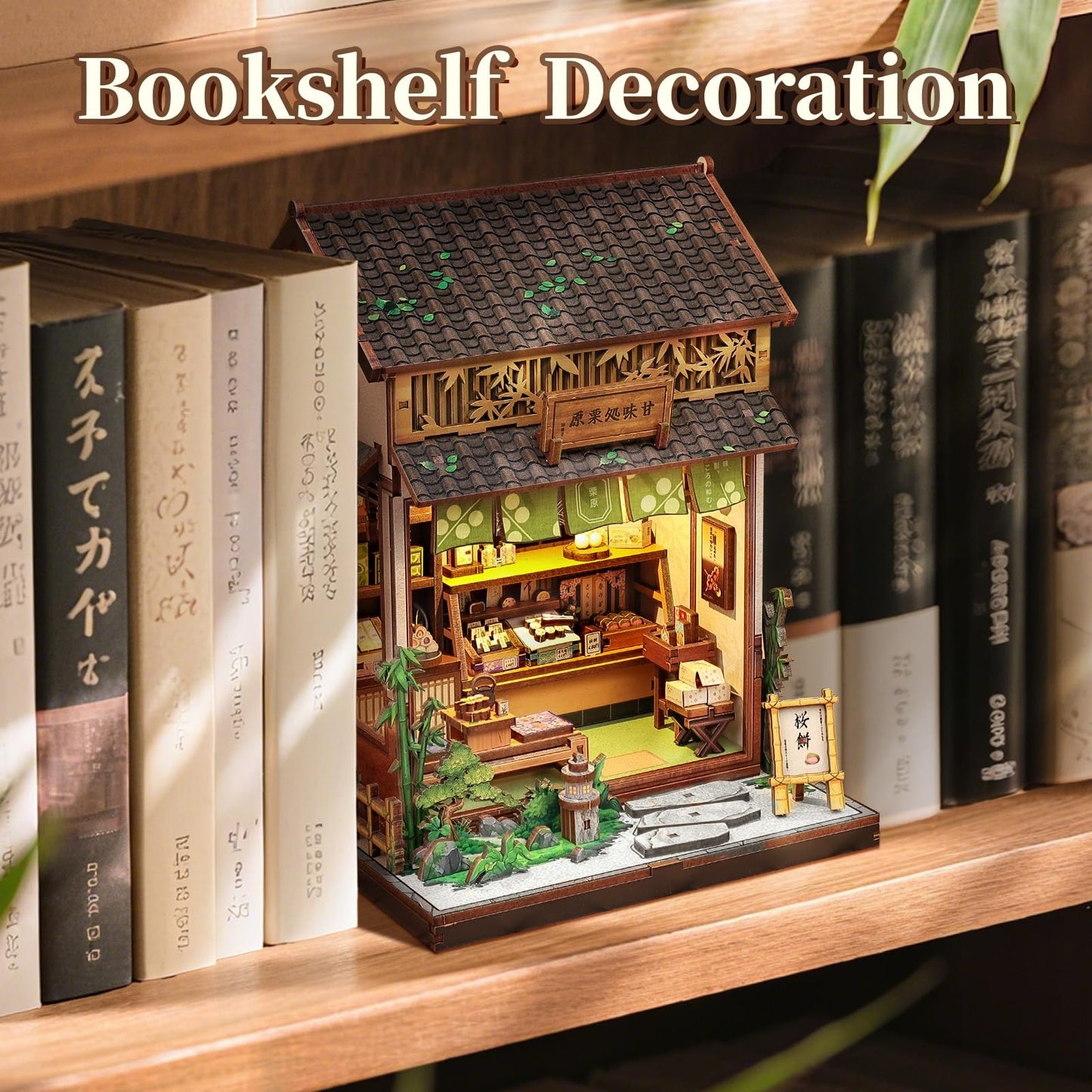 Fsolis Book Nook Kit – DIY Miniature House for Adults | Japanese Sweets Shop Diorama
