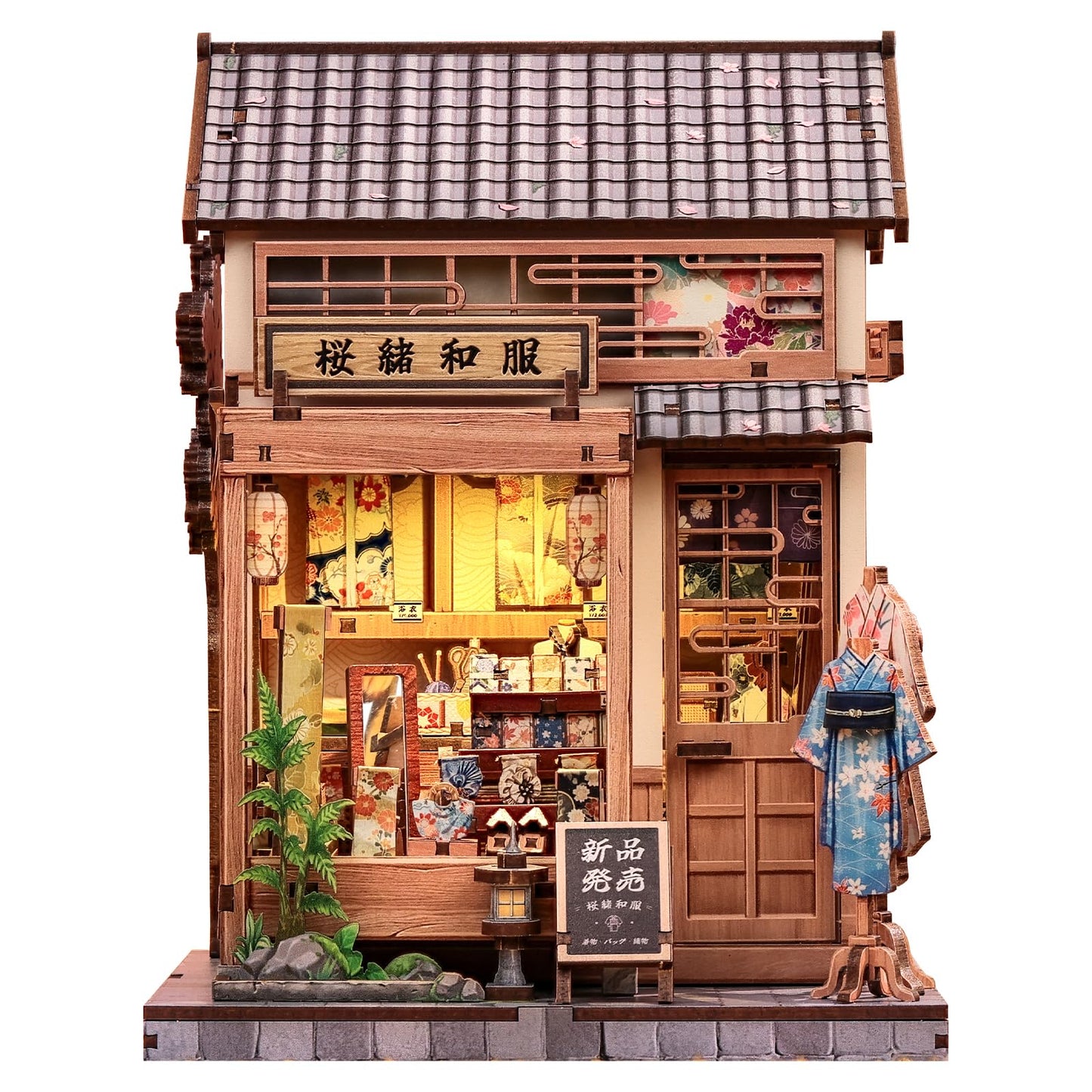 Fsolis Book Nook Kit Japanese – DIY Miniature House for Bookshelves