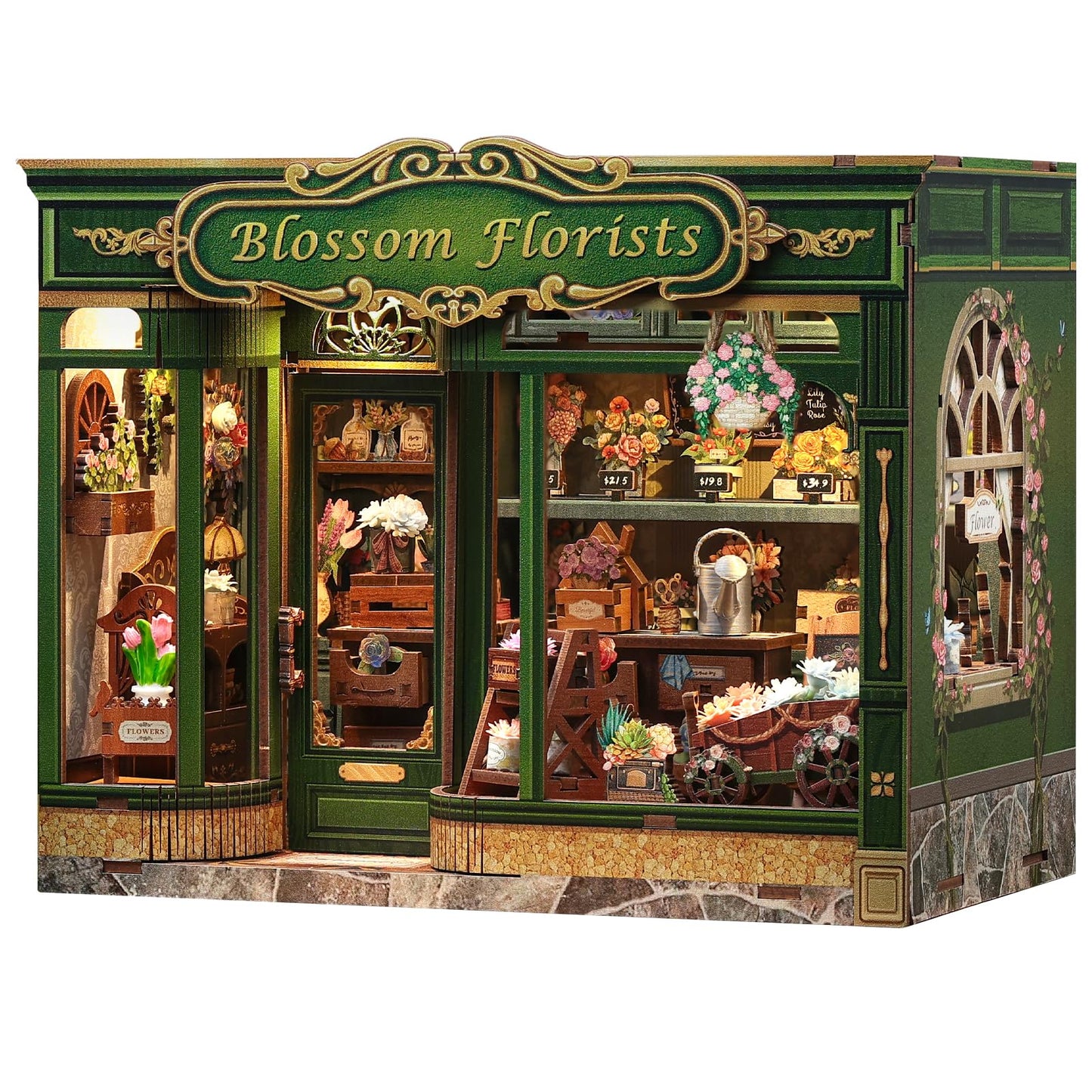 Fsolis Book Nook Kit – DIY Miniature Scene for Adults | 3D Wood Puzzles & Bookshelf Decor
