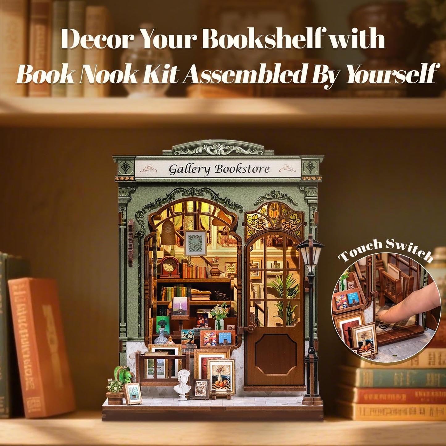Fsolis Book Nook Kit — DIY Miniature House for Adults & Book Lovers | Gallery Gift
