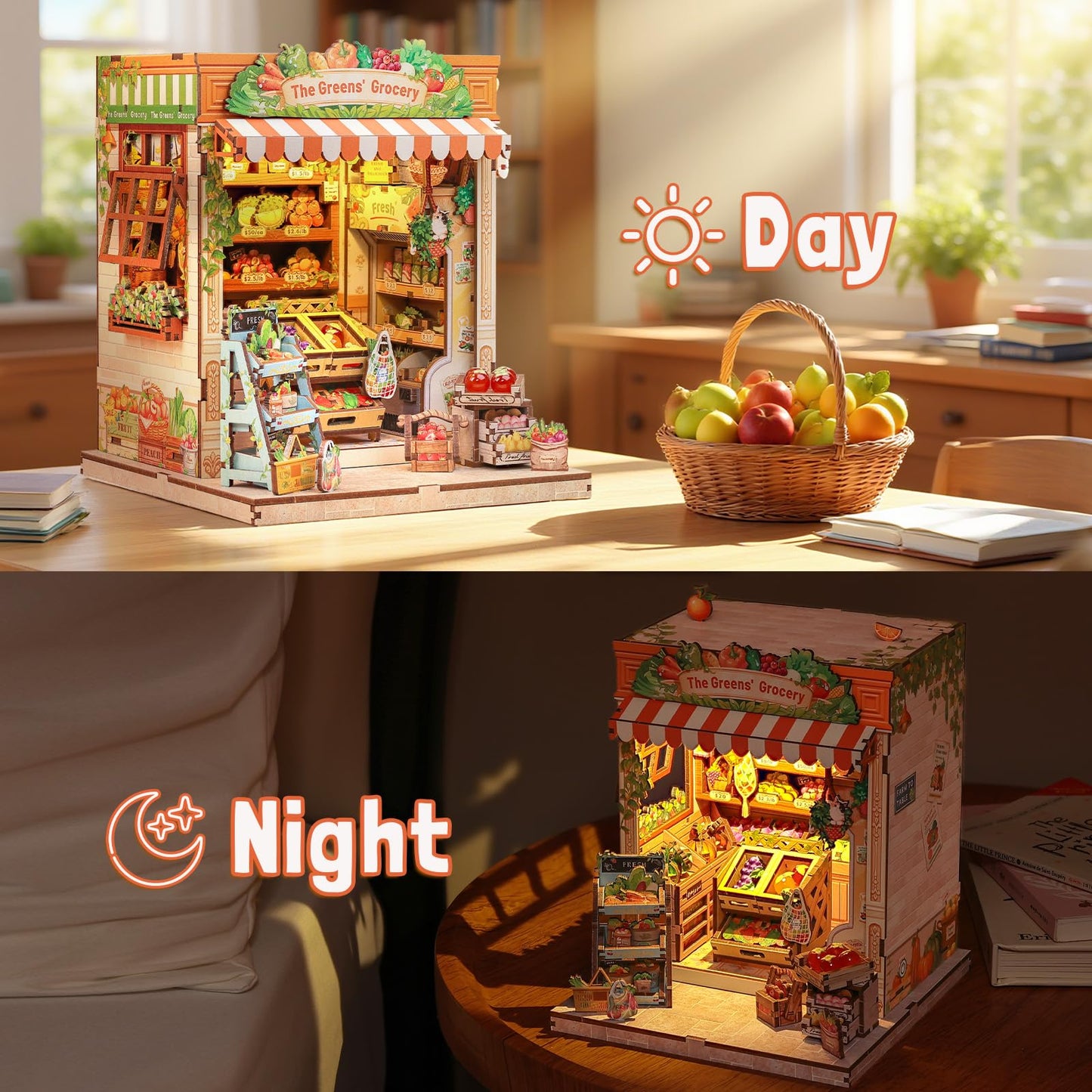 Fsolis Book Nook Kit – DIY Miniature House for Adults (The Greens Grocery)
