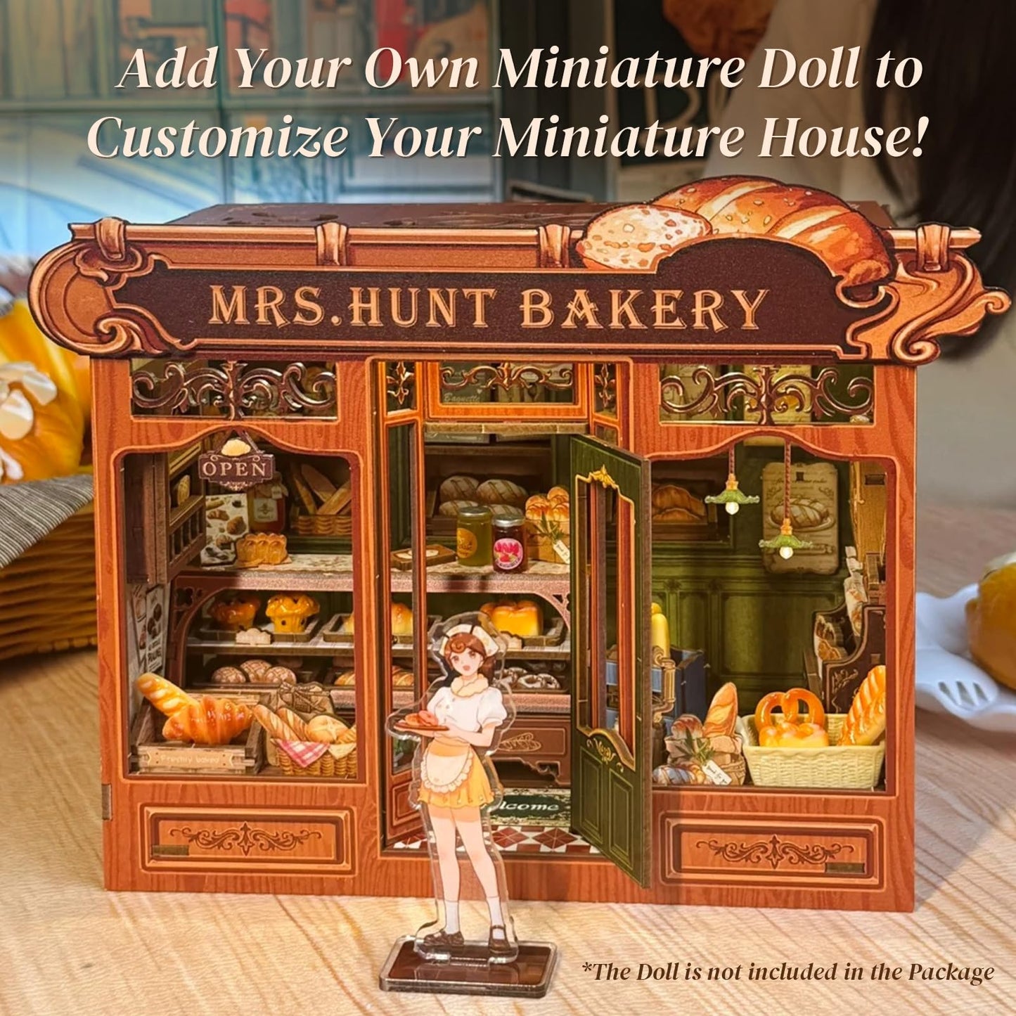 Fsolis Book Nook Kit – DIY Miniature Bakery Scene for Adults | 3D Wood Puzzle & Bookshelf Decor