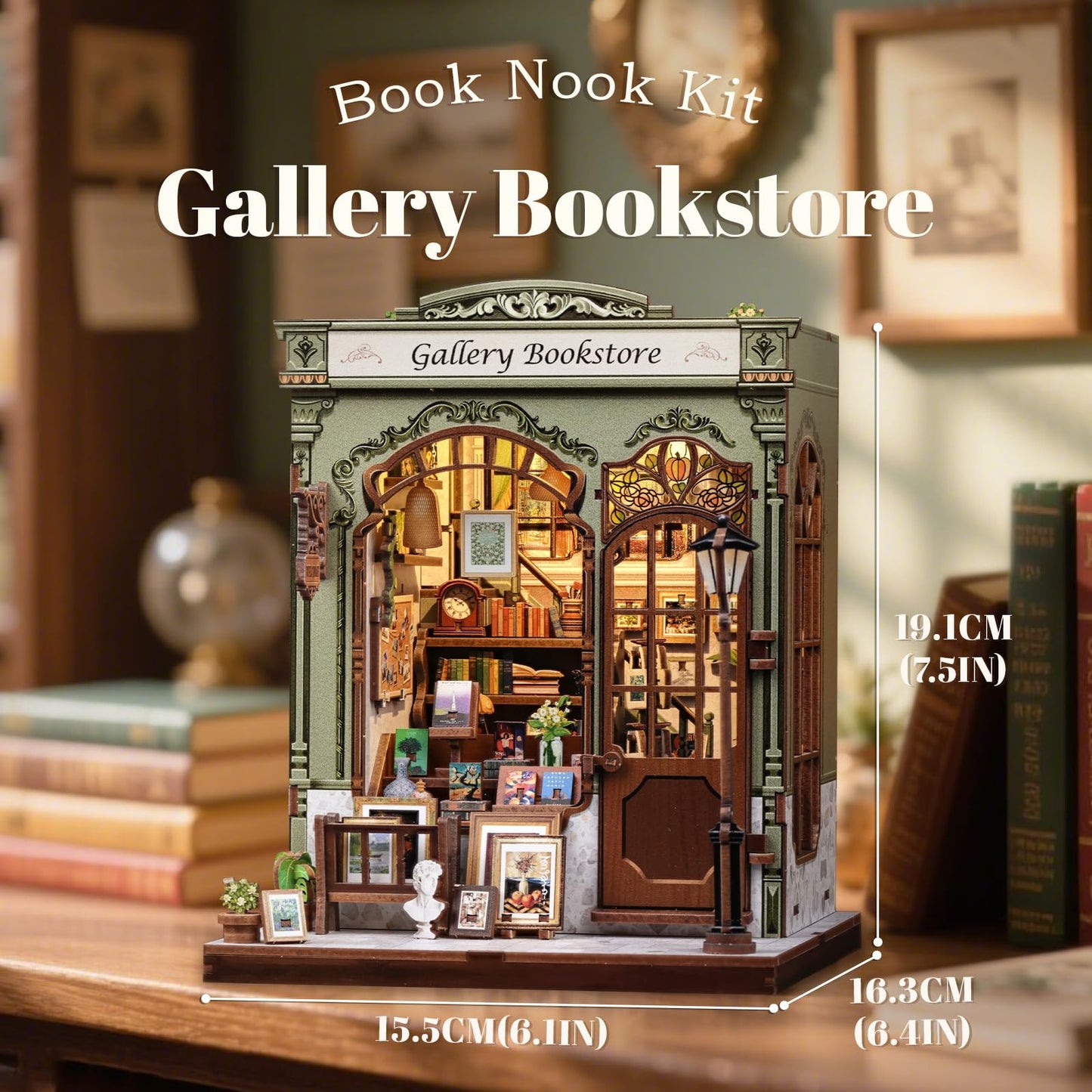 Fsolis Book Nook Kit — DIY Miniature House for Adults & Book Lovers | Gallery Gift