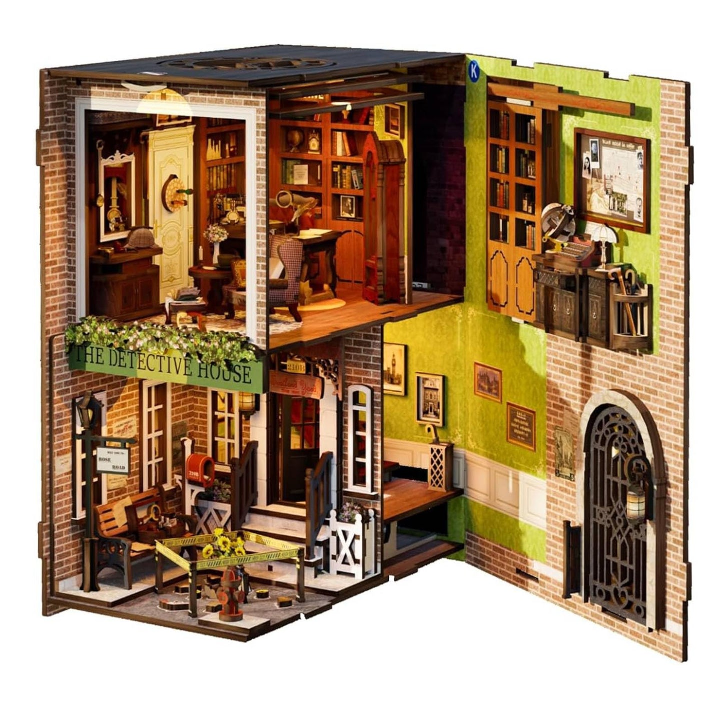 Fsolis Book Nook Kit: Rose Detective Agency 3D Wooden Puzzle for Adults