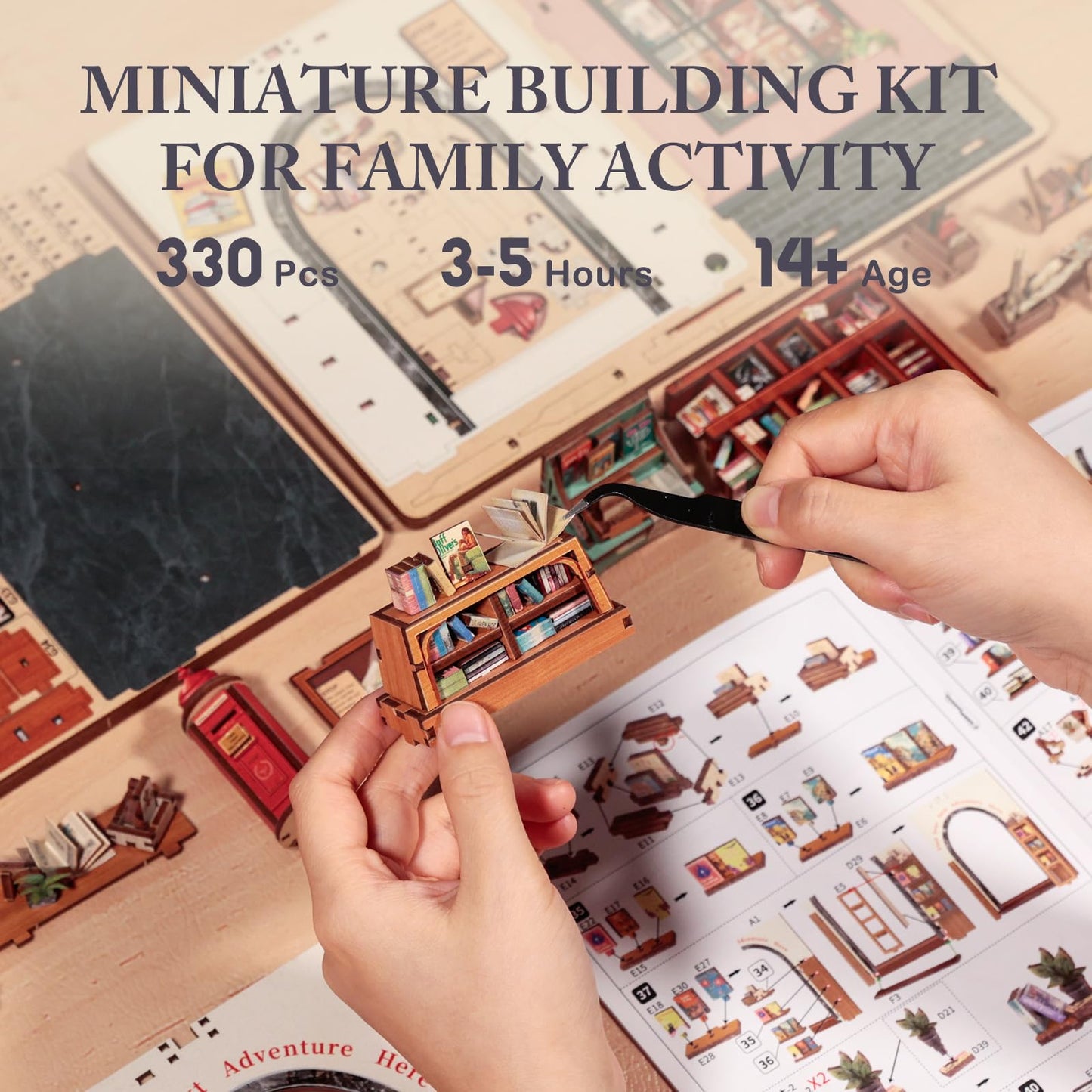 Fsolis Book Nook Kit – DIY Miniature Library Diorama for Bookshelves (Jack's Bookery)