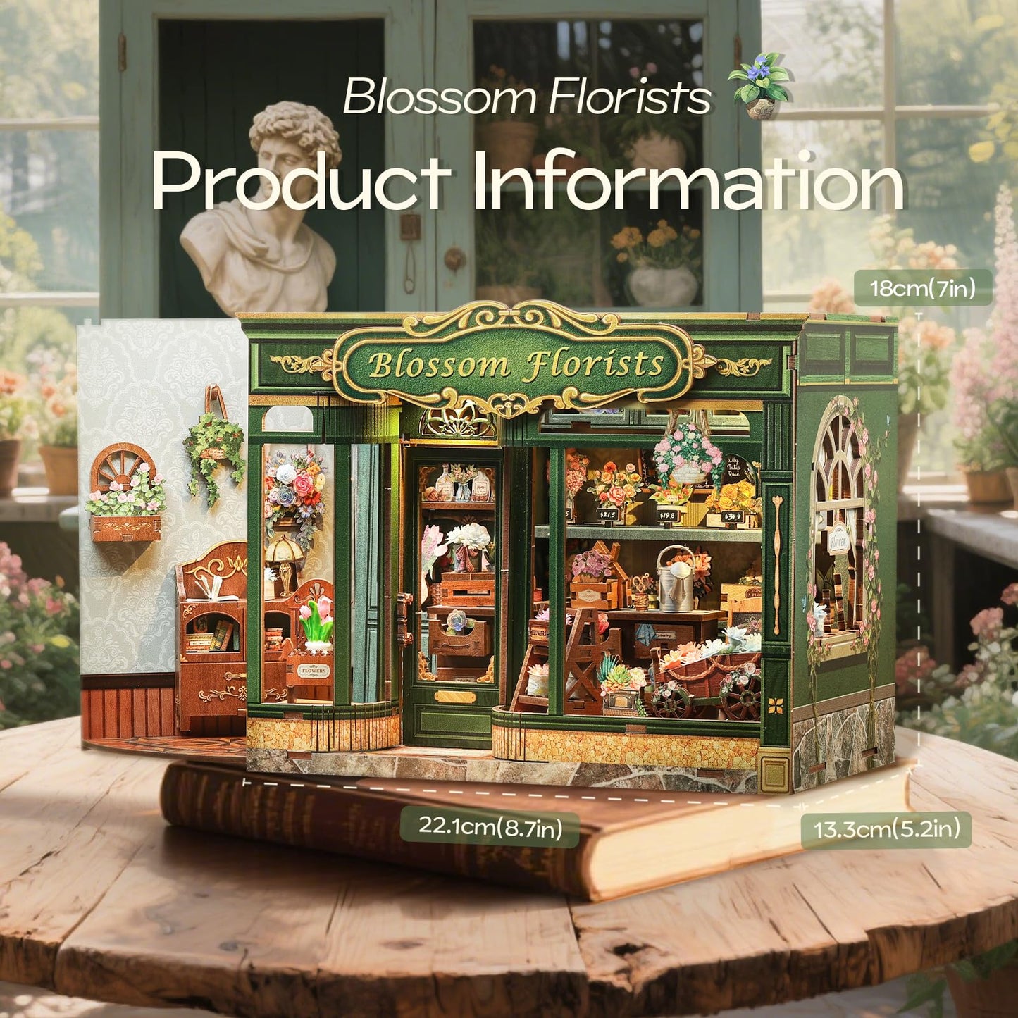 Fsolis Book Nook Kit – DIY Miniature Scene for Adults | 3D Wood Puzzles & Bookshelf Decor