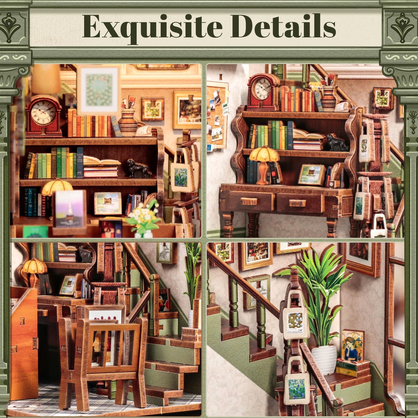 Fsolis Book Nook Kit — DIY Miniature House for Adults & Book Lovers | Gallery Gift