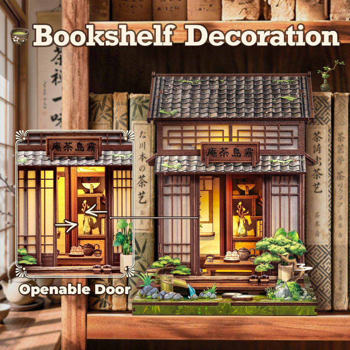 Fsolis Book Nook Kit – Japanese Tea Room Miniature House for Adults & Teens