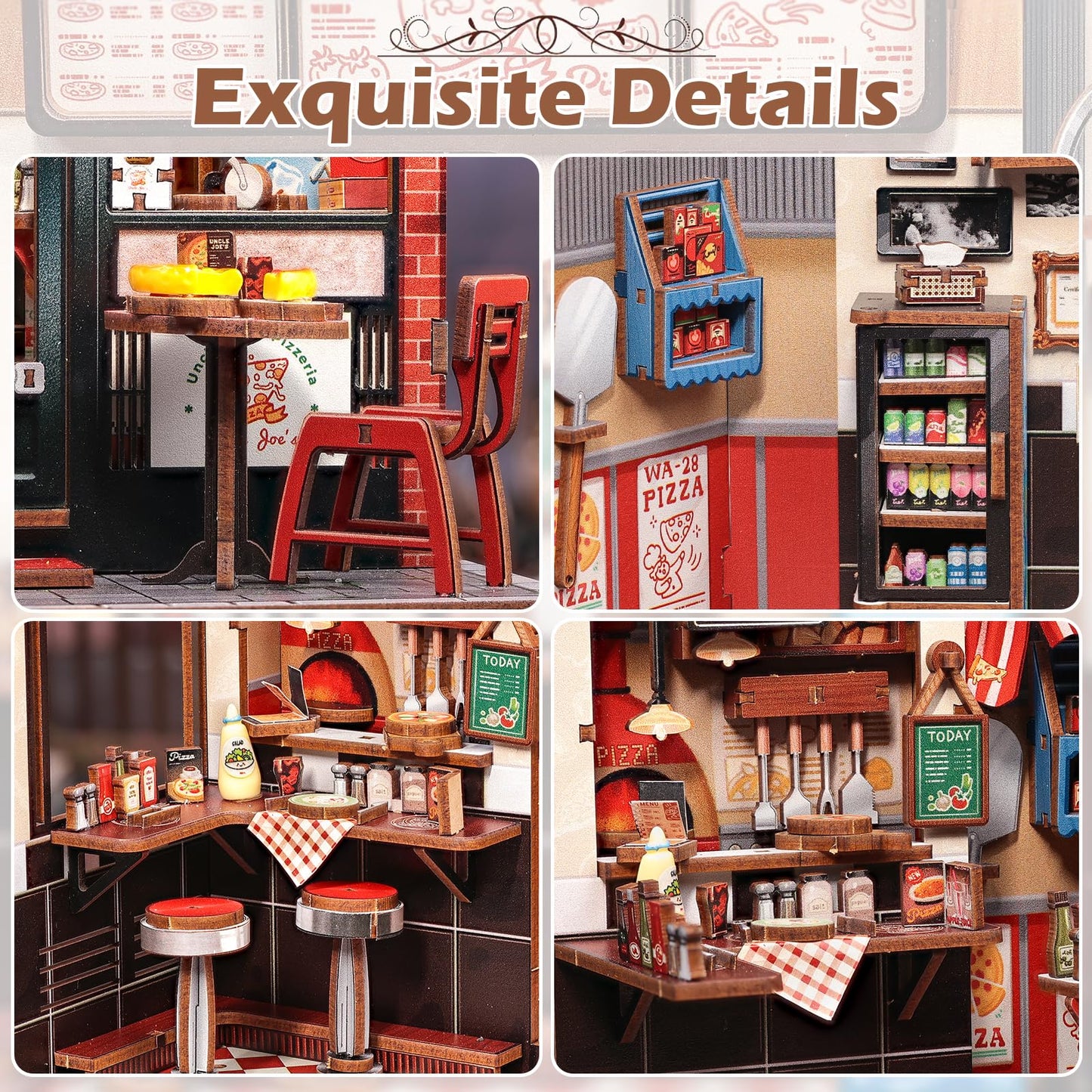 Fsolis Book Nook Kit – 3D Wood Puzzle for Adults, DIY Miniature Bookshelf Scene