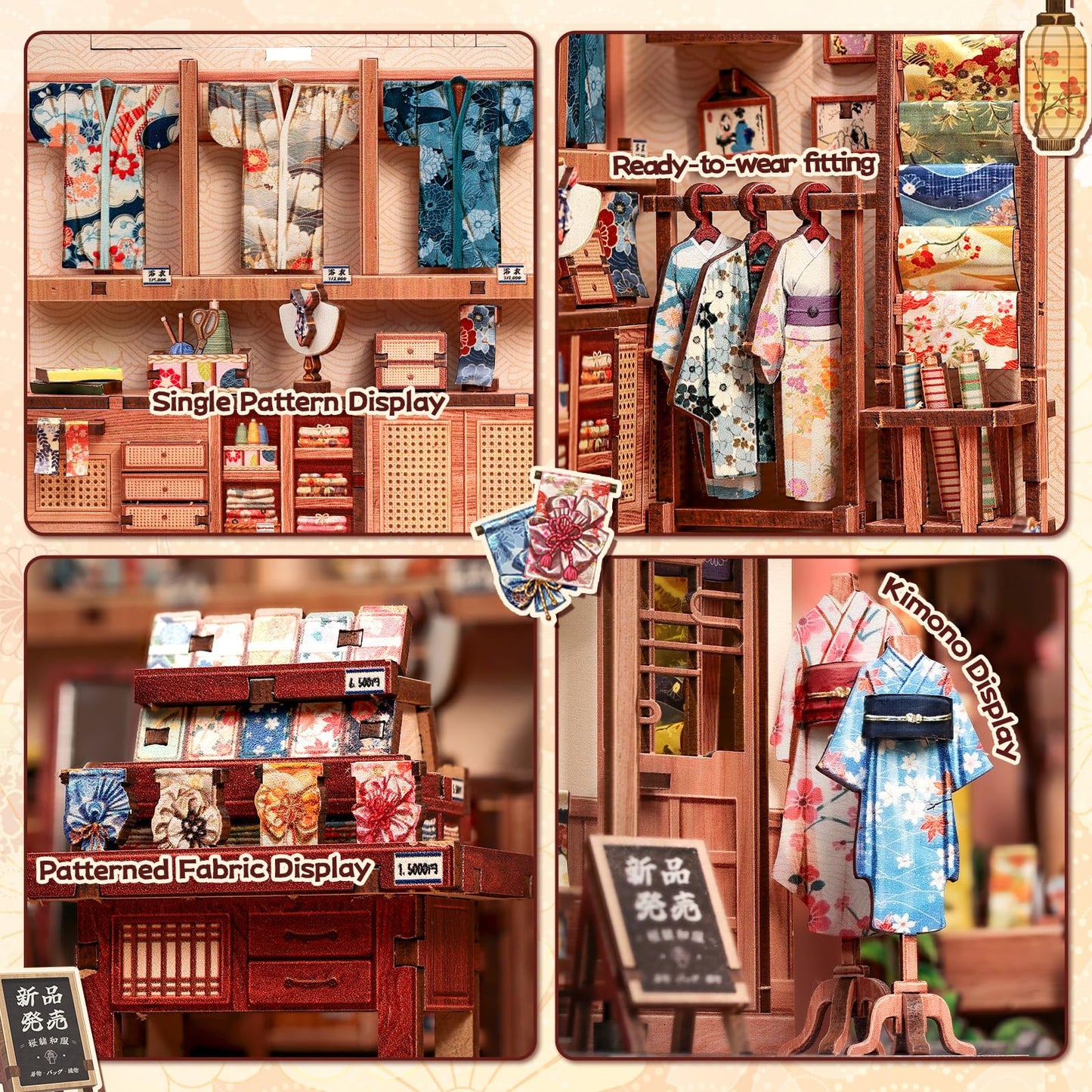 Fsolis Book Nook Kit Japanese – DIY Miniature House for Bookshelves