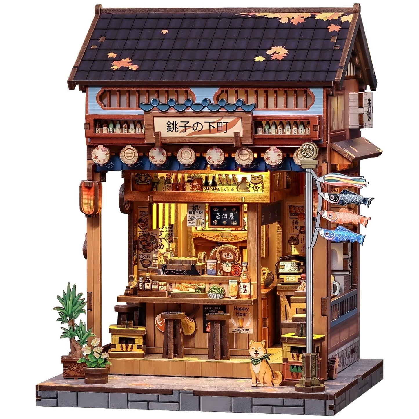 Fsolis Japanese Book Nook Kit – DIY Miniature Bookshelf Puzzle for Adults