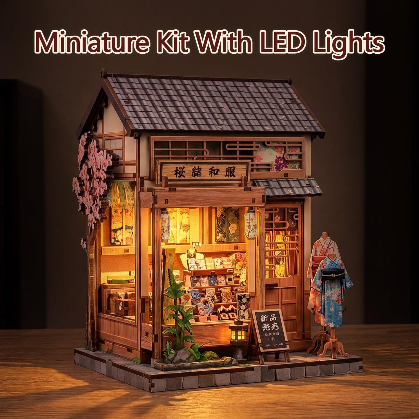 Fsolis Book Nook Kit Japanese – DIY Miniature House for Bookshelves