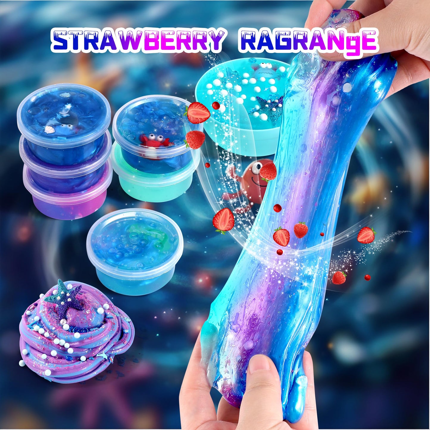 fsutvitg Large Ocean Slime Kit – Non-Sticky, Ultra-Soft Slime for Kids 4–12