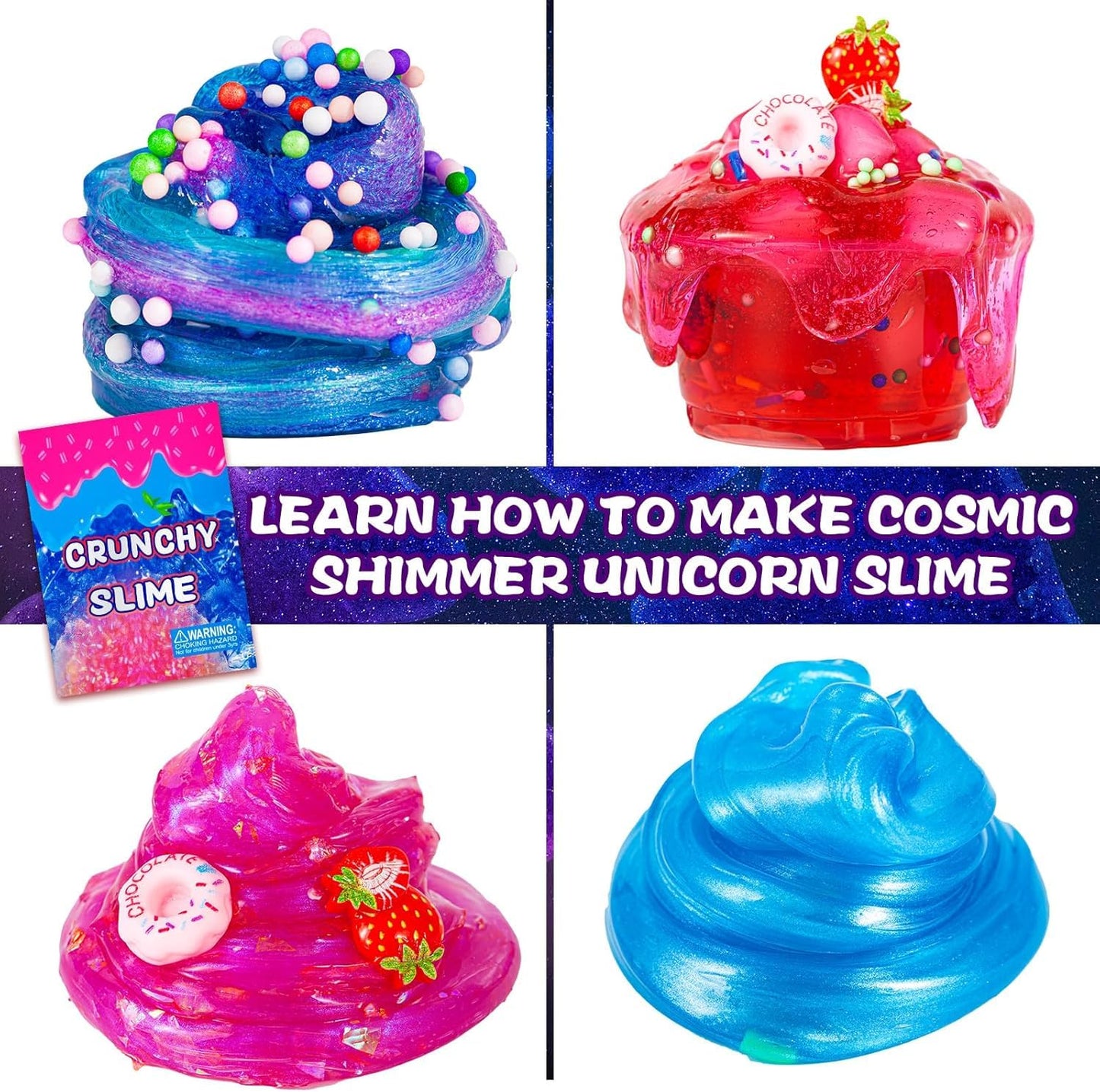 fsutvitg Unicorn Fruit Garden Crunchy Slime Kit – Sparkling Slime, Ice Screen Cake Slime