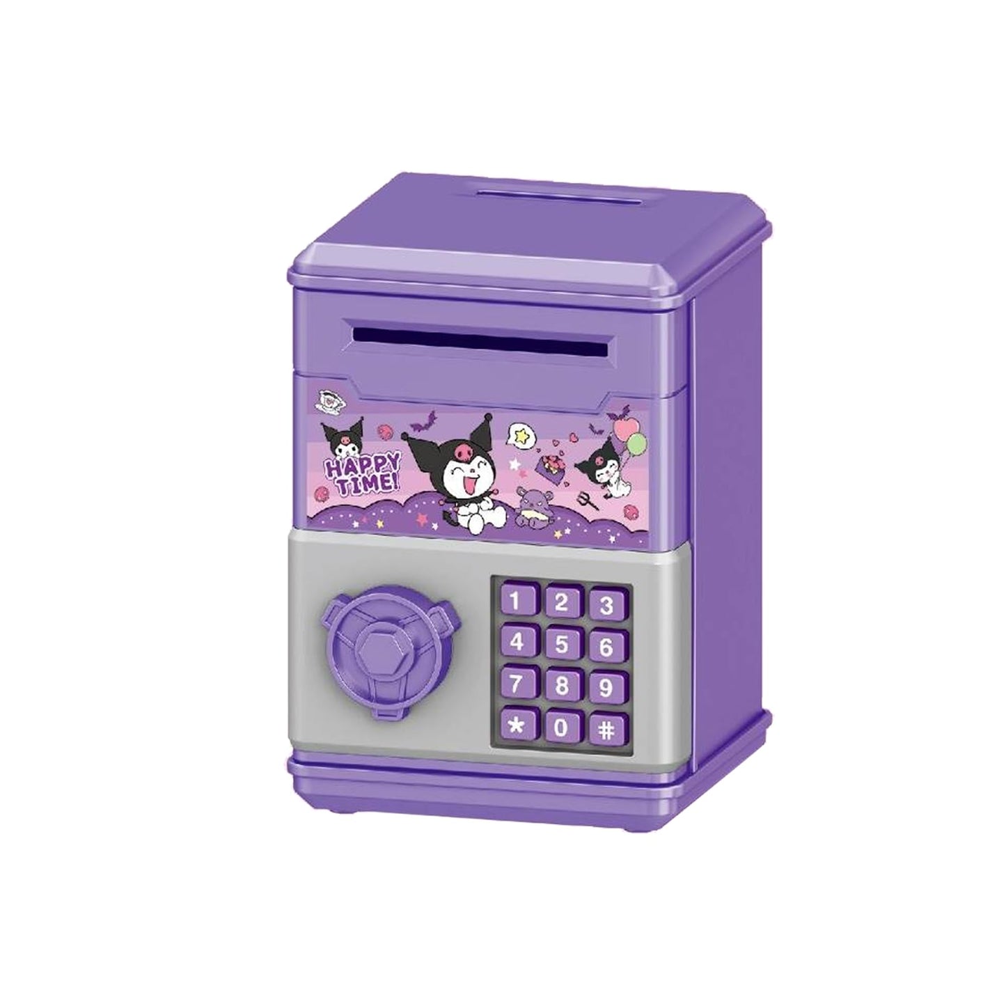 FUAN Kawaii Mini Piggy Bank — ATM-Style Kids Savings Box (kurom)