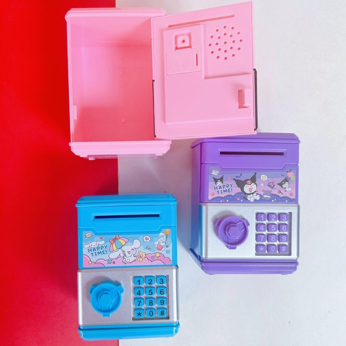 FUAN Kawaii Mini Piggy Bank — ATM-Style Kids Savings Box (kurom)