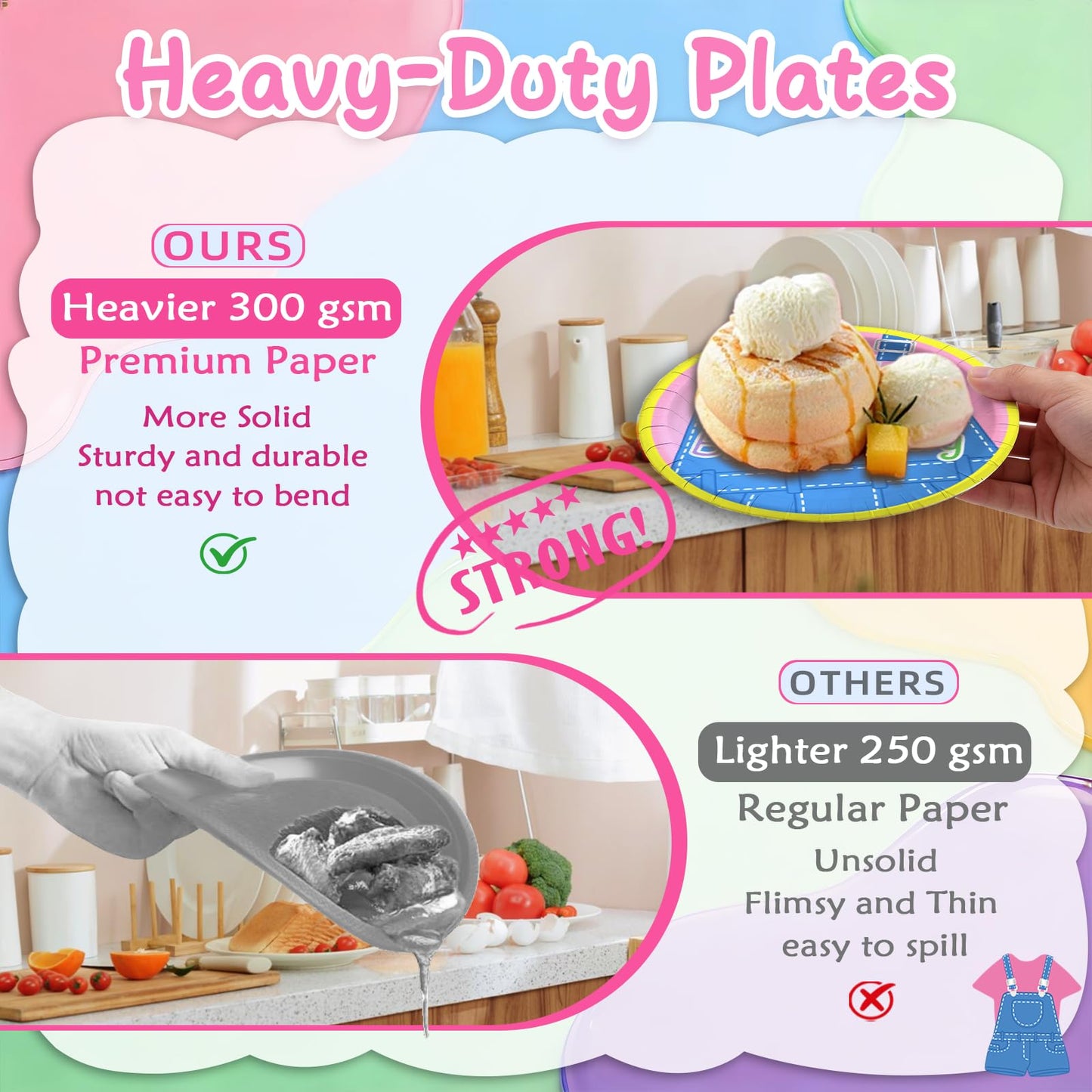 Fufuddz English Teacher Rainbow Birthday Party Supplies — Plates, Napkins & Decor for 24 Guests