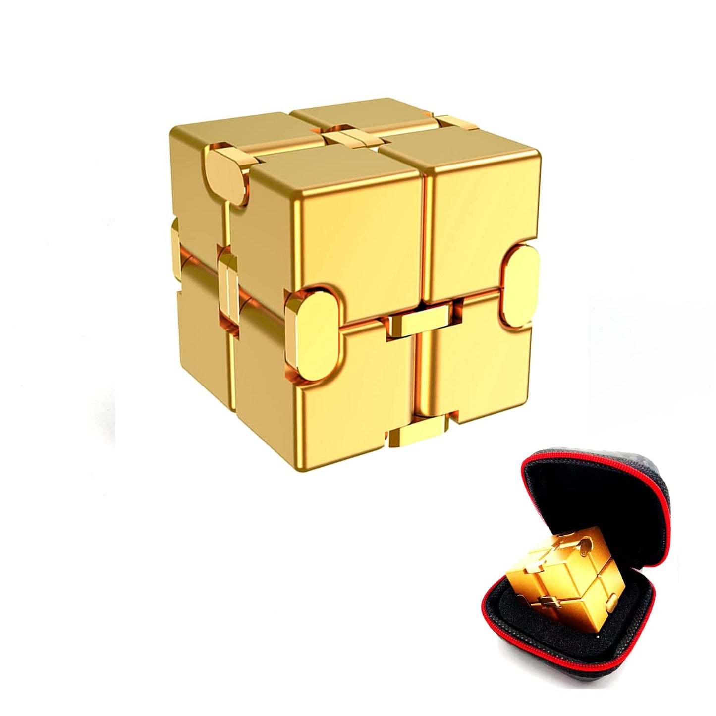 FUFUYOU Infinity Cube Fidget Toy – Aluminum Alloy Stress Relief for Adults | Portable Office Gift