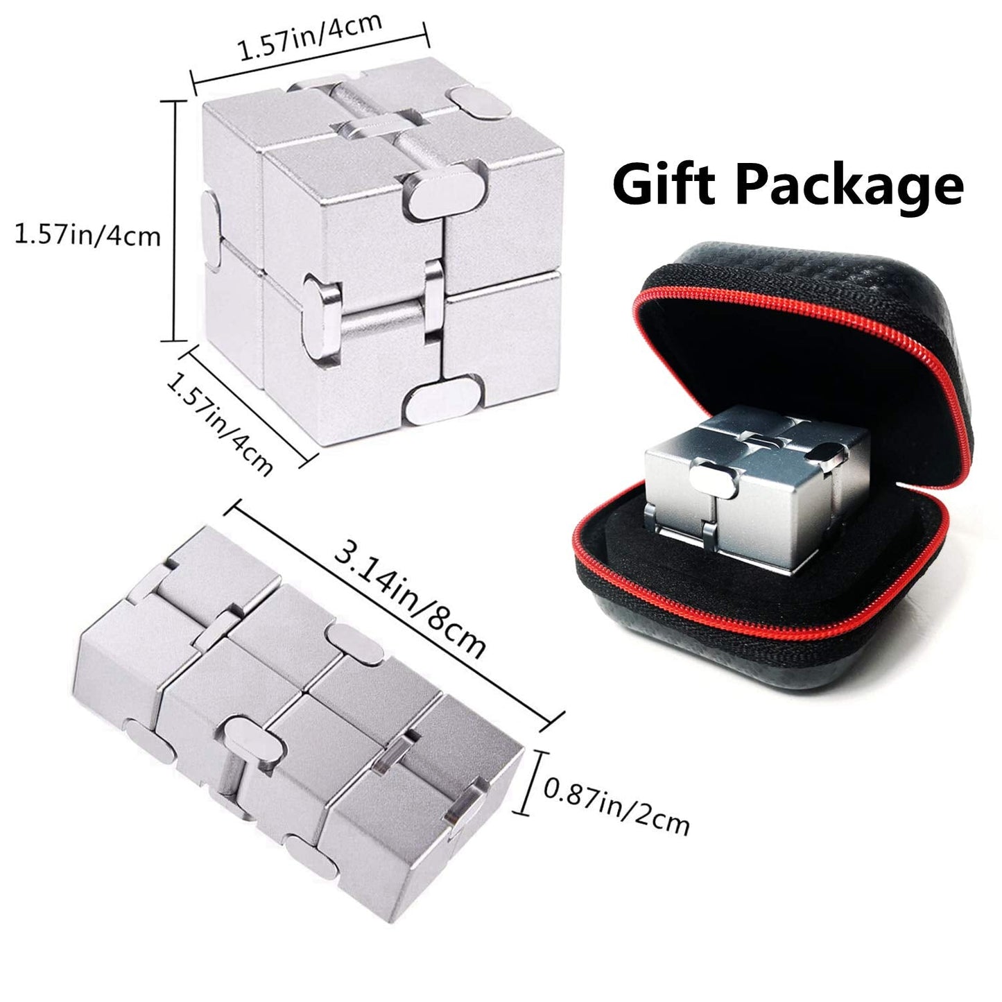 FUFUYOU Infinity Cube – Aluminum Fidget Toy for Focus, Stress Relief, and Travel
