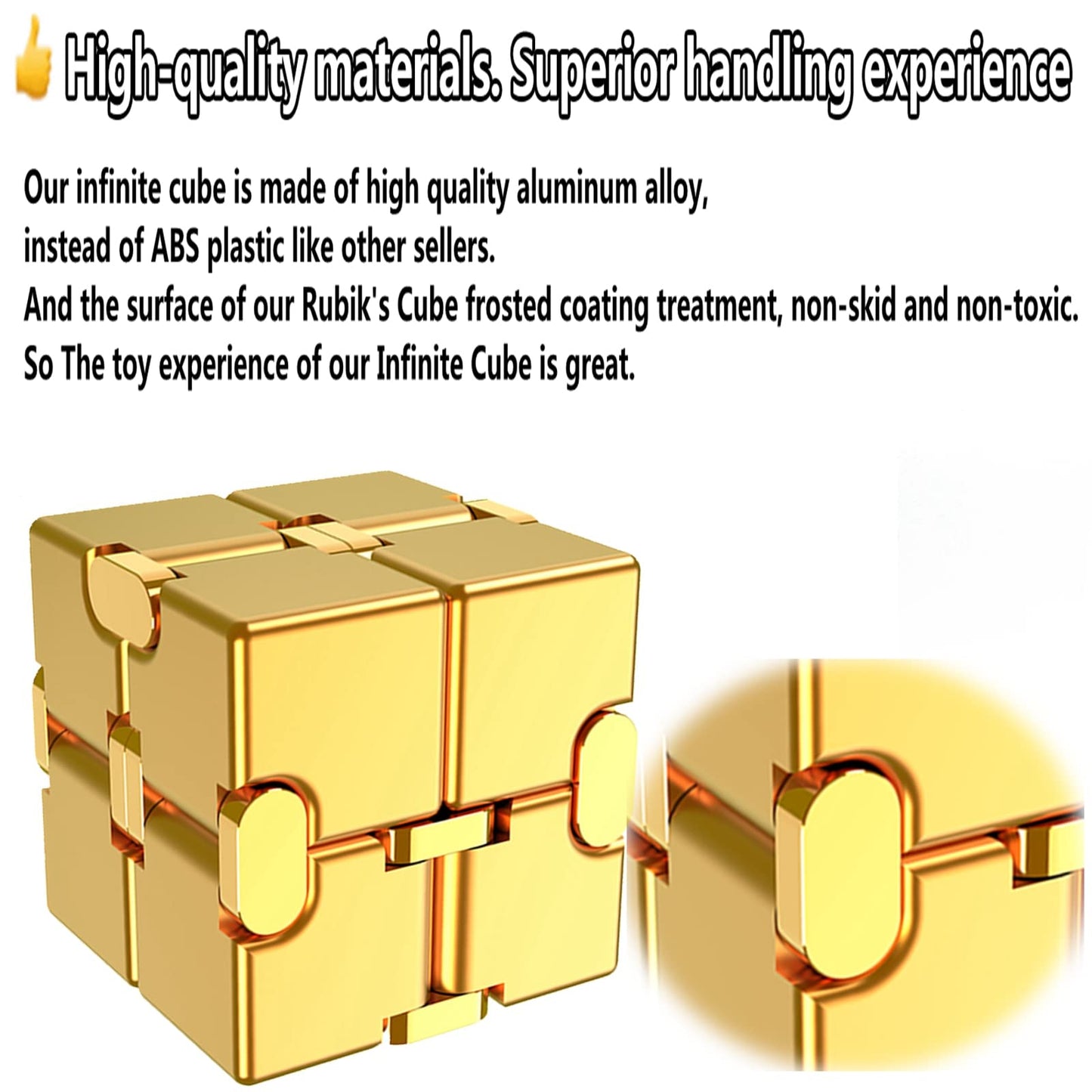 FUFUYOU Infinity Cube Fidget Toy – Aluminum Alloy Stress Relief for Adults | Portable Office Gift