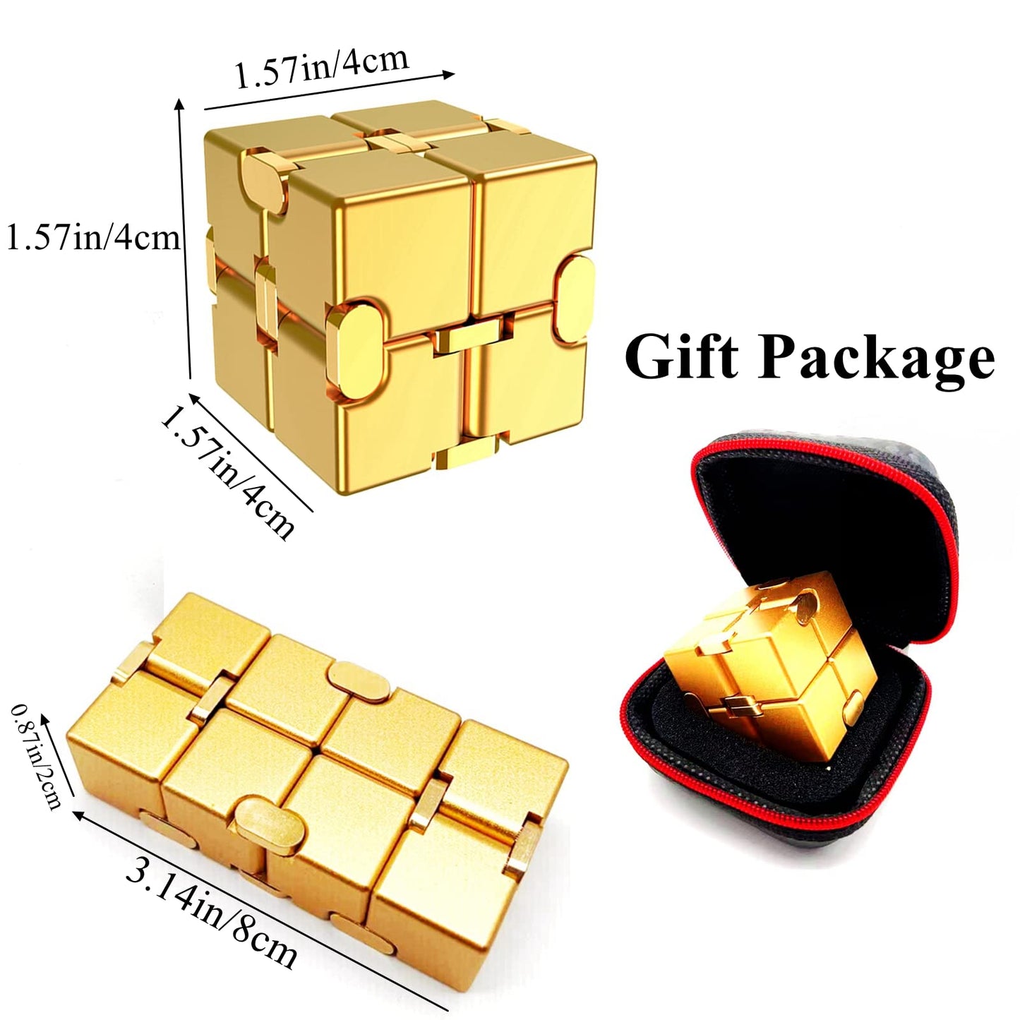 FUFUYOU Infinity Cube Fidget Toy – Aluminum Alloy Stress Relief for Adults | Portable Office Gift