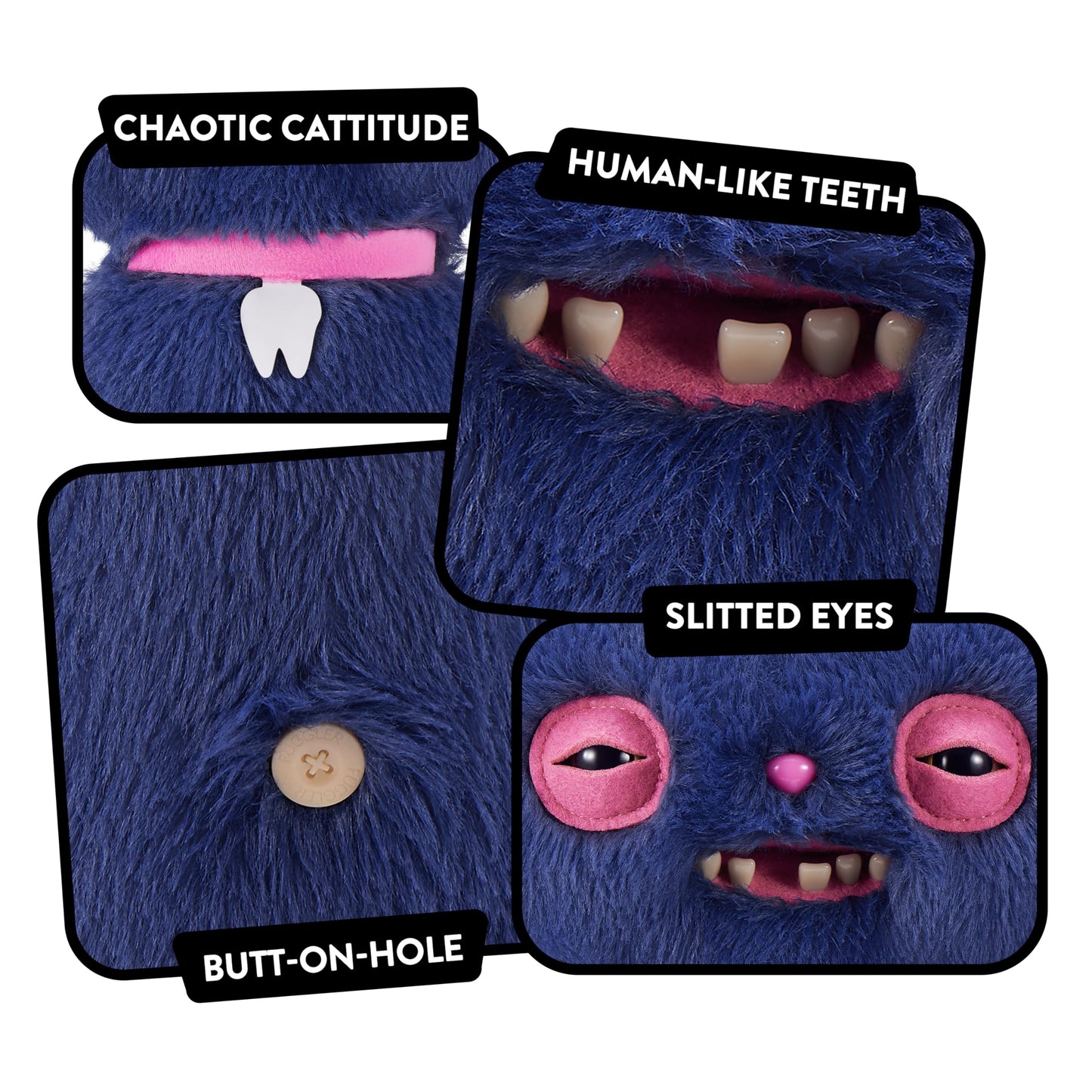 Fuggler Alley Cats 9-Inch Plush – Cheezee Grey by ZURU | Funny Ugly Monster Plush