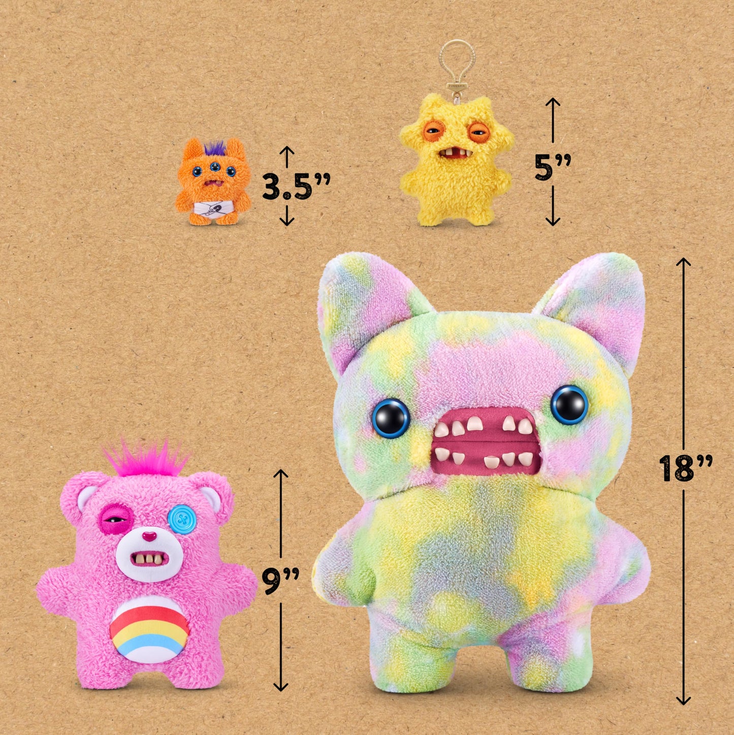 Fuggler Care Bears 9-Inch Plush Toy (Cheer Bear) by ZURU – Funny Ugly Monster Plush for Collectors