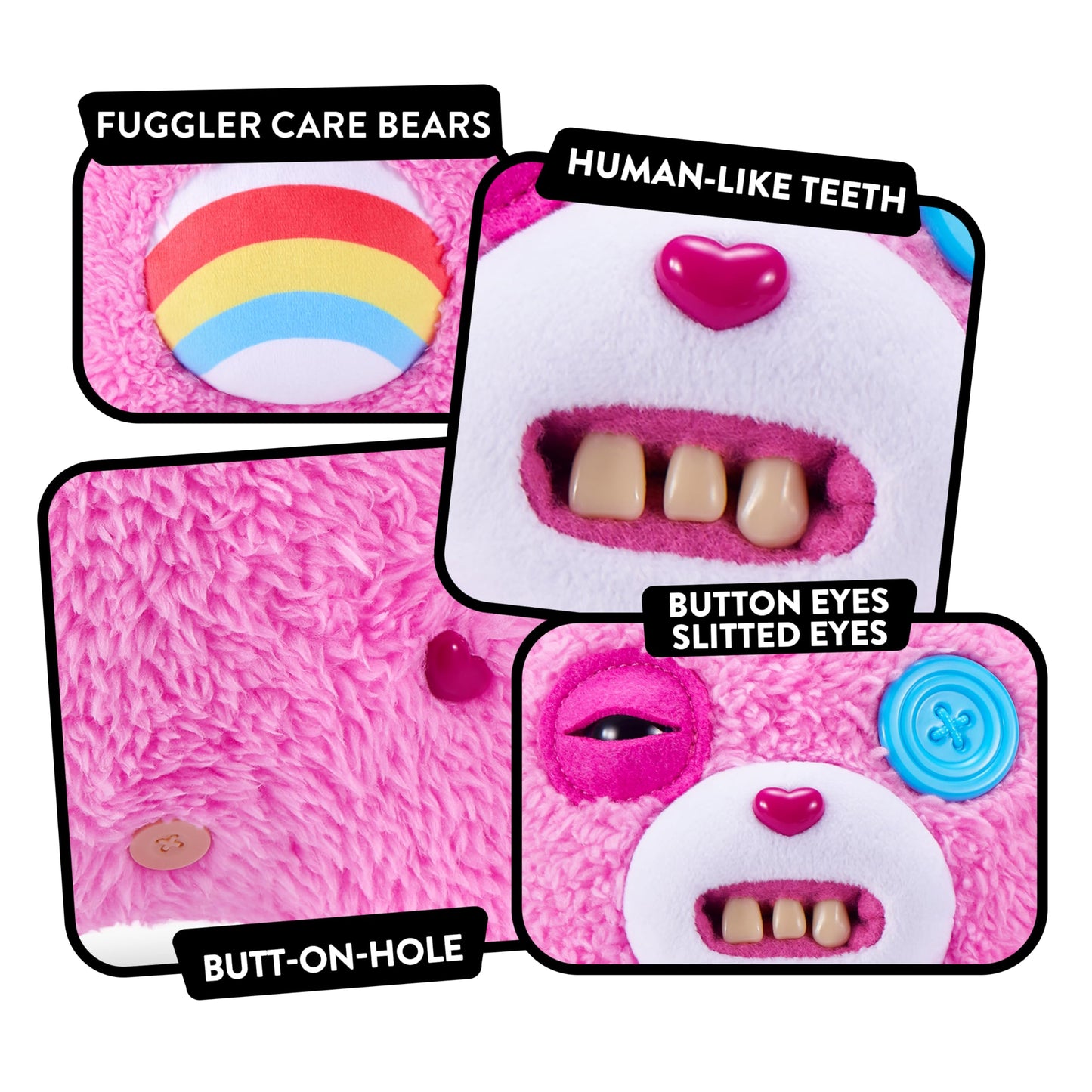 Fuggler Care Bears 9-Inch Plush Toy (Cheer Bear) by ZURU – Funny Ugly Monster Plush for Collectors