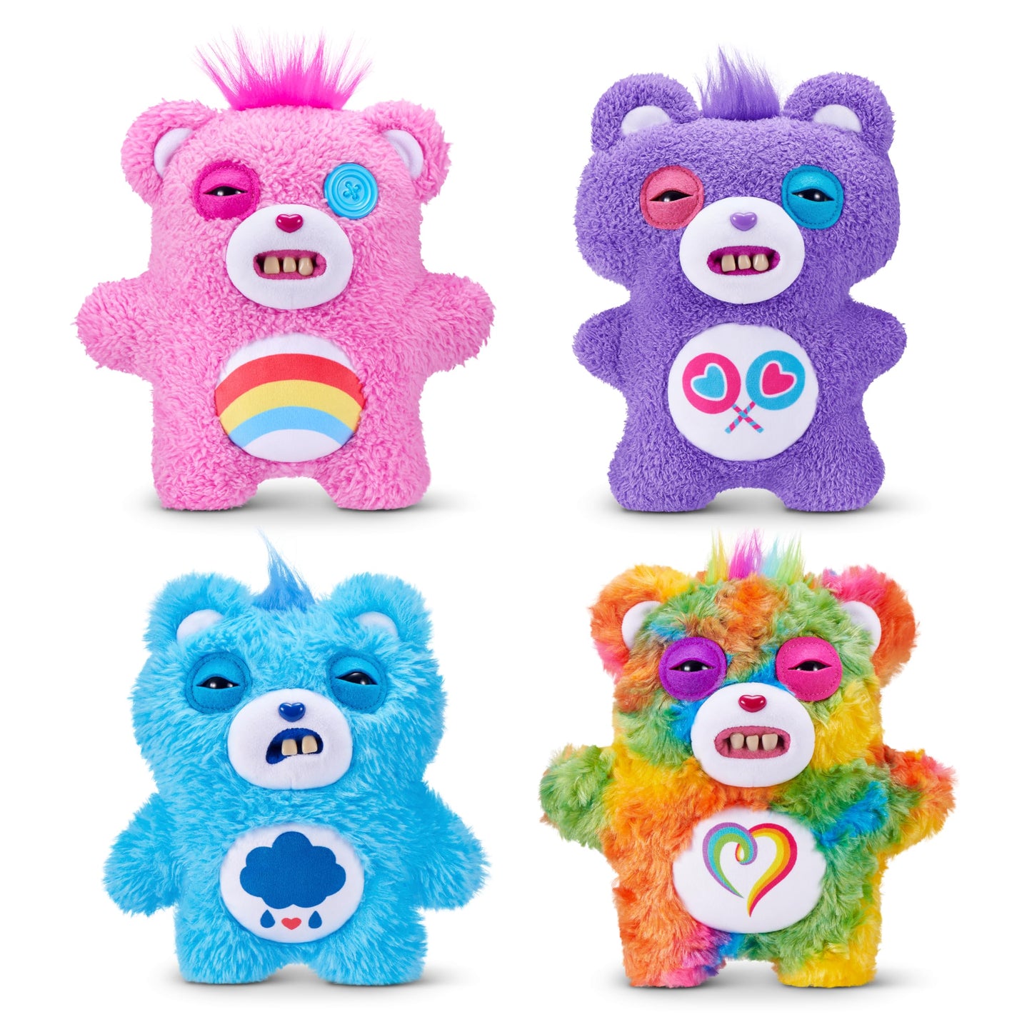 Fuggler Care Bears 9-Inch Plush Toy (Cheer Bear) by ZURU – Funny Ugly Monster Plush for Collectors