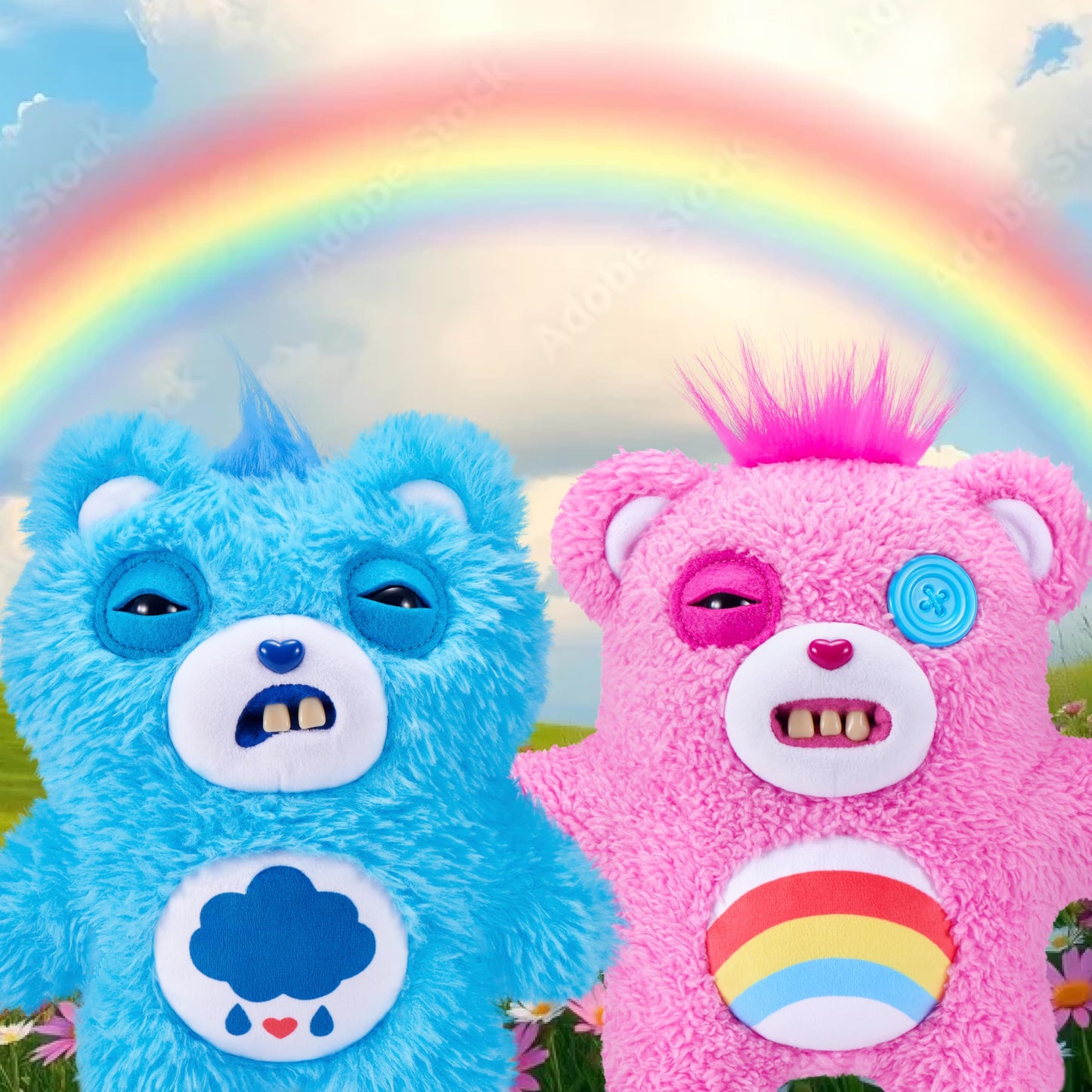 Fuggler Care Bears 9-Inch Plush Toy (Cheer Bear) by ZURU – Funny Ugly Monster Plush for Collectors
