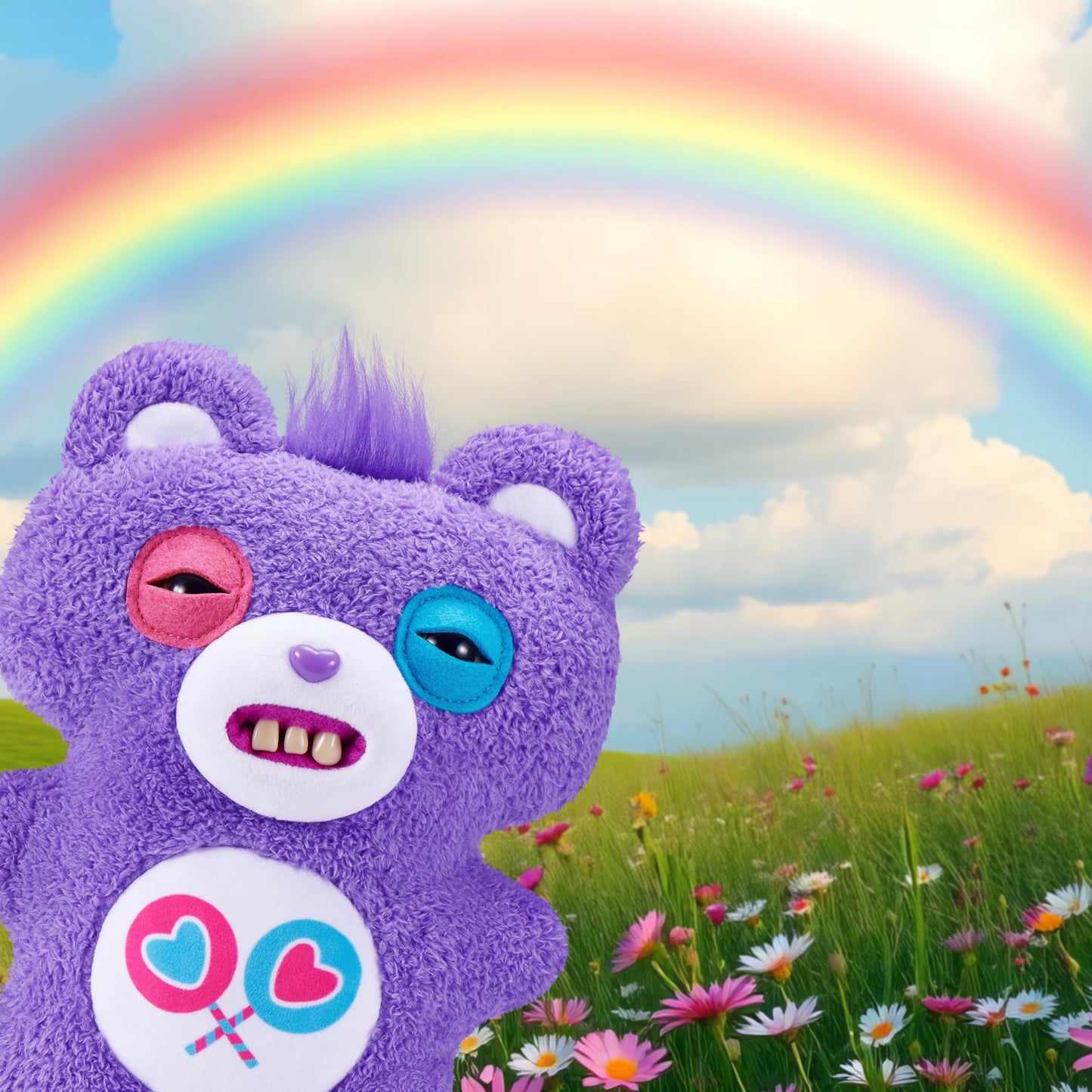 Fuggler Care Bears 9-Inch Plush Toy (Share Bear) by ZURU | Funny Ugly Monster Plush for Collectors