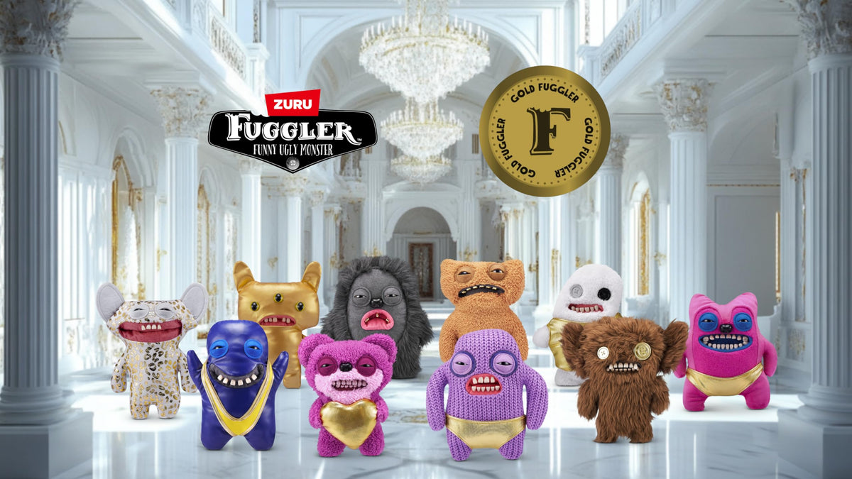 Fuggler Gold Fuggs by ZURU - 9-Inch Collectible Plush Monster (Greedy Grinner - Pants)