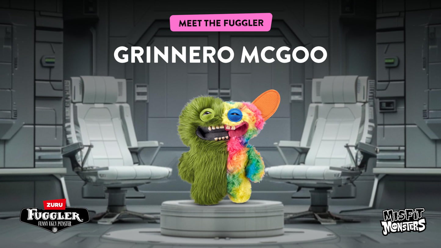 Fuggler ZURU Misfit Monsters 9 Series 1 Grinnero McGoo Green Multi Plush Toy