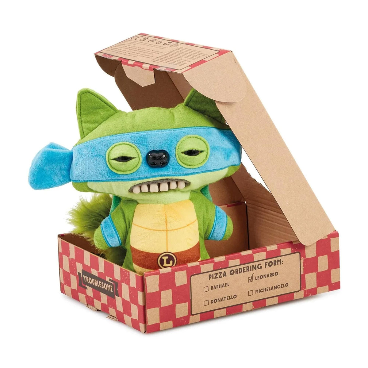 Fuggler Leonardo Plush 9-Inch TMNT Toy | Collectible Nickelodeon Ninja Turtles Figure
