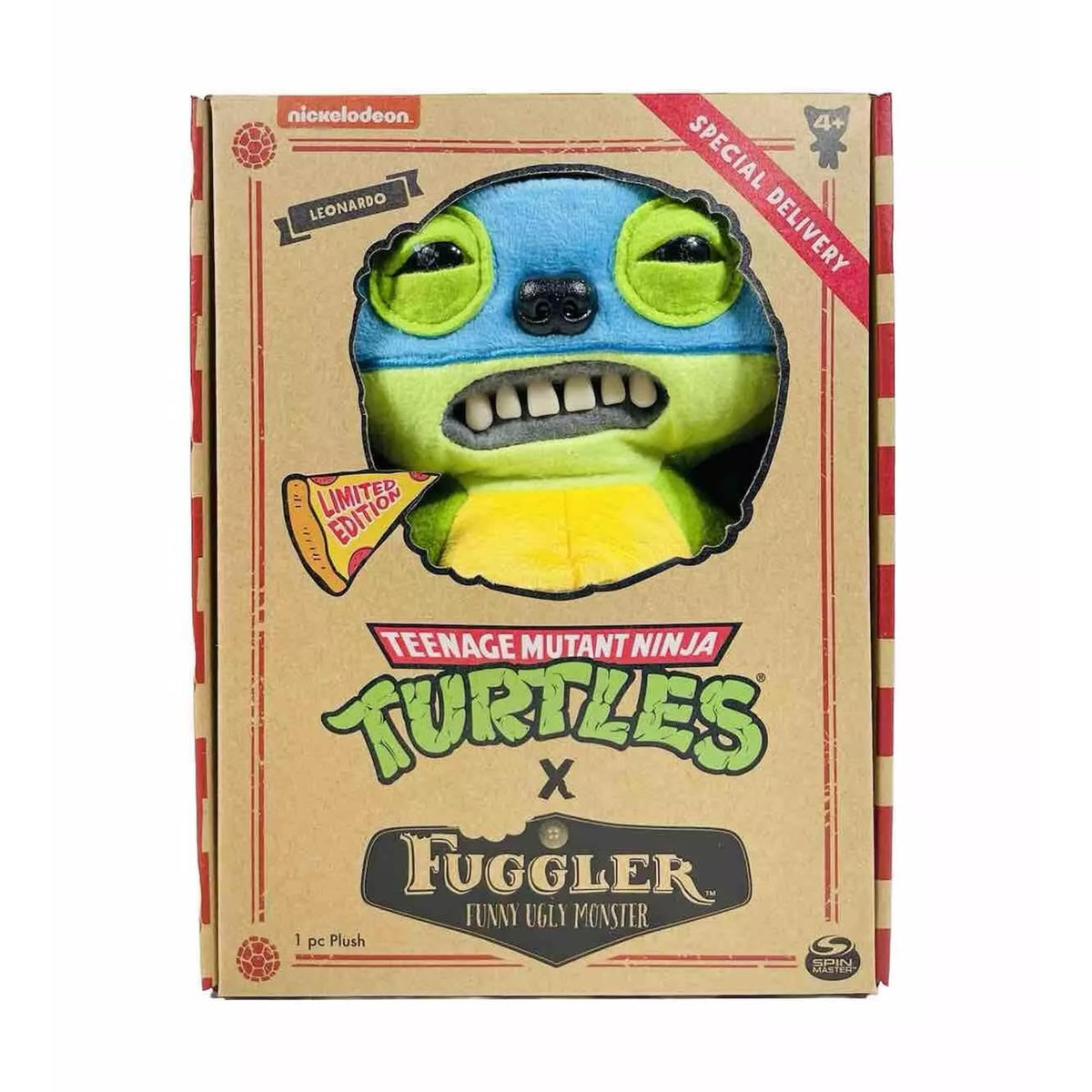 Fuggler Leonardo Plush 9-Inch TMNT Toy | Collectible Nickelodeon Ninja Turtles Figure