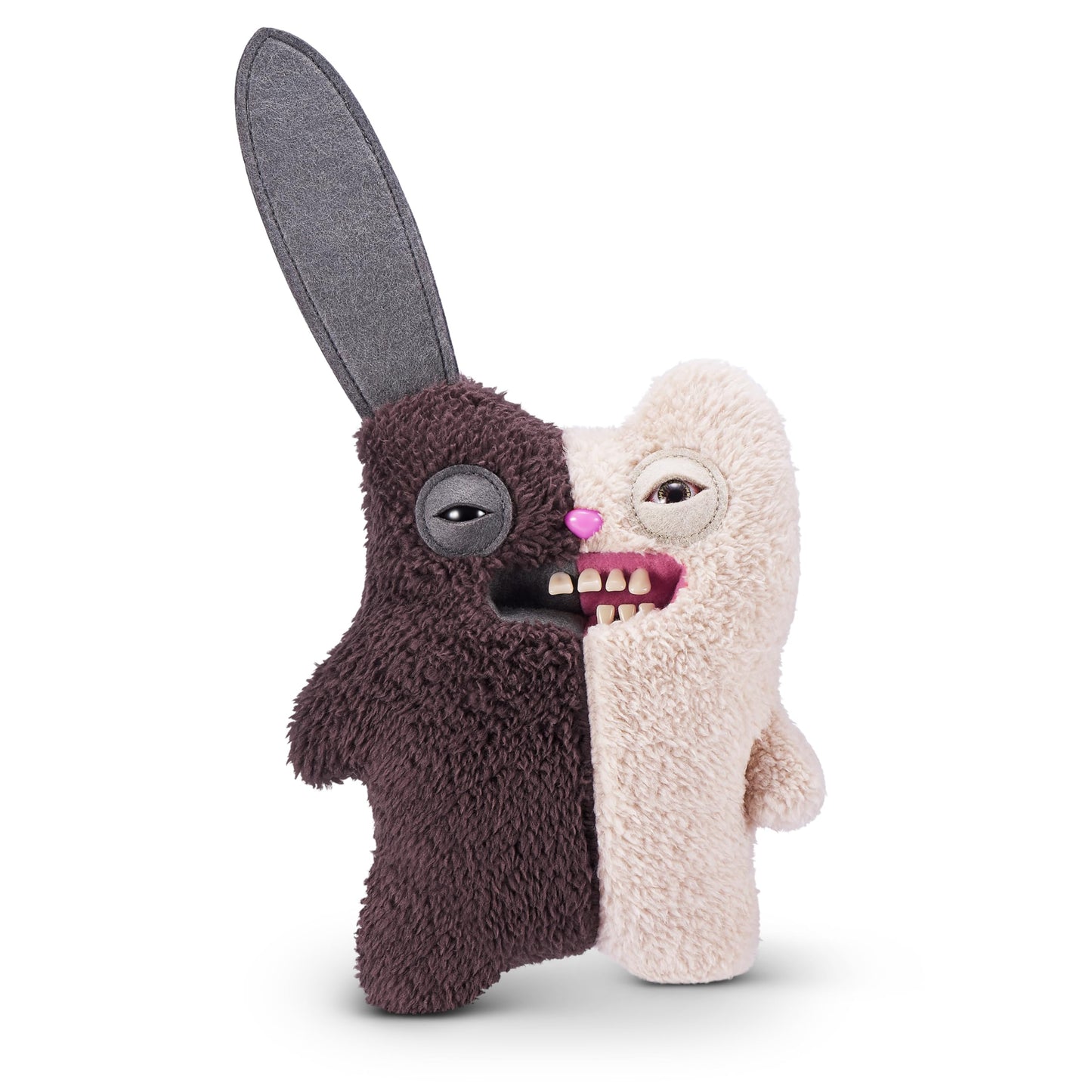 Fuggler Misfit Monsters Series 1 9-inch Plush by ZURU – Rabid Tooth (Brown & Beige)