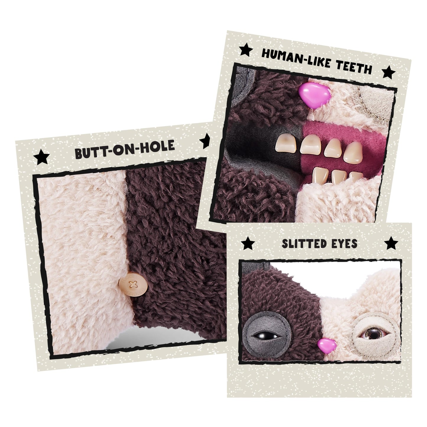 Fuggler Misfit Monsters Series 1 9-inch Plush by ZURU – Rabid Tooth (Brown & Beige)